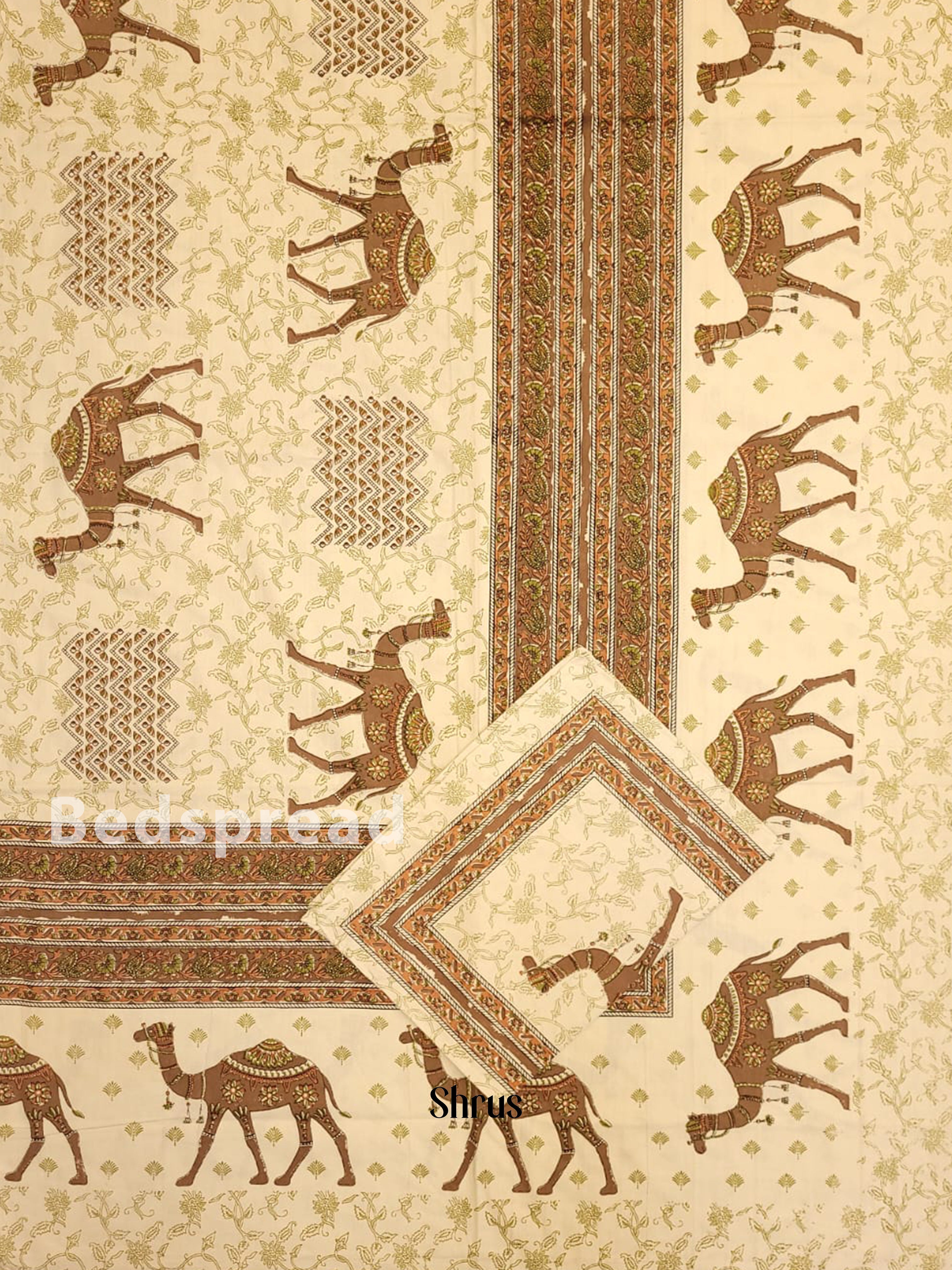 Cream & Brown - Bed Spreads