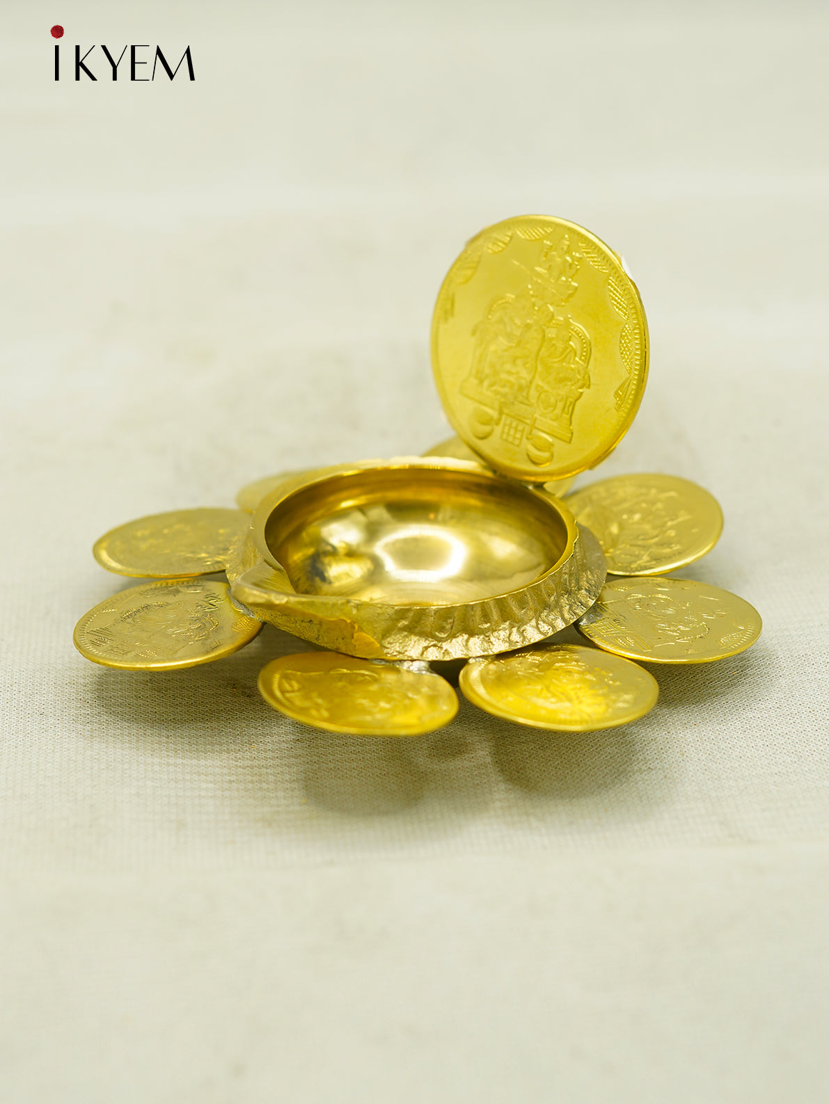 Brass Coin Diya - 4FJ14028