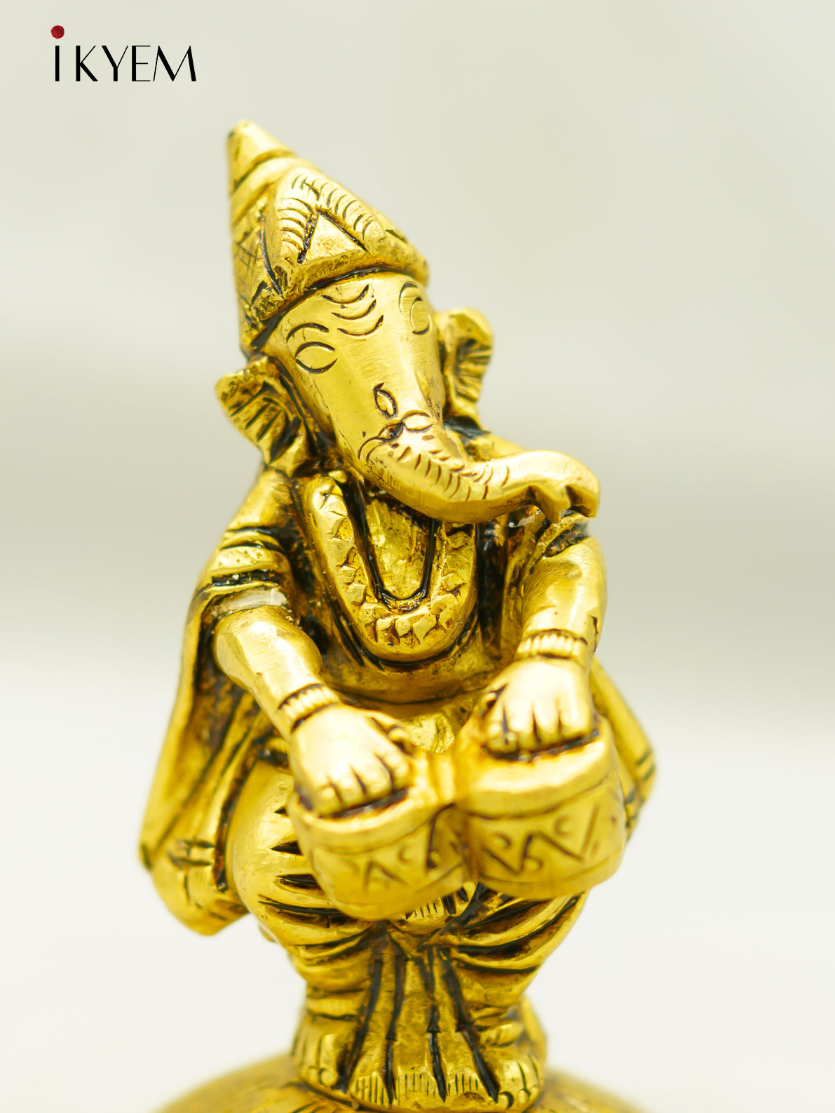 Brass Ganesha with drums