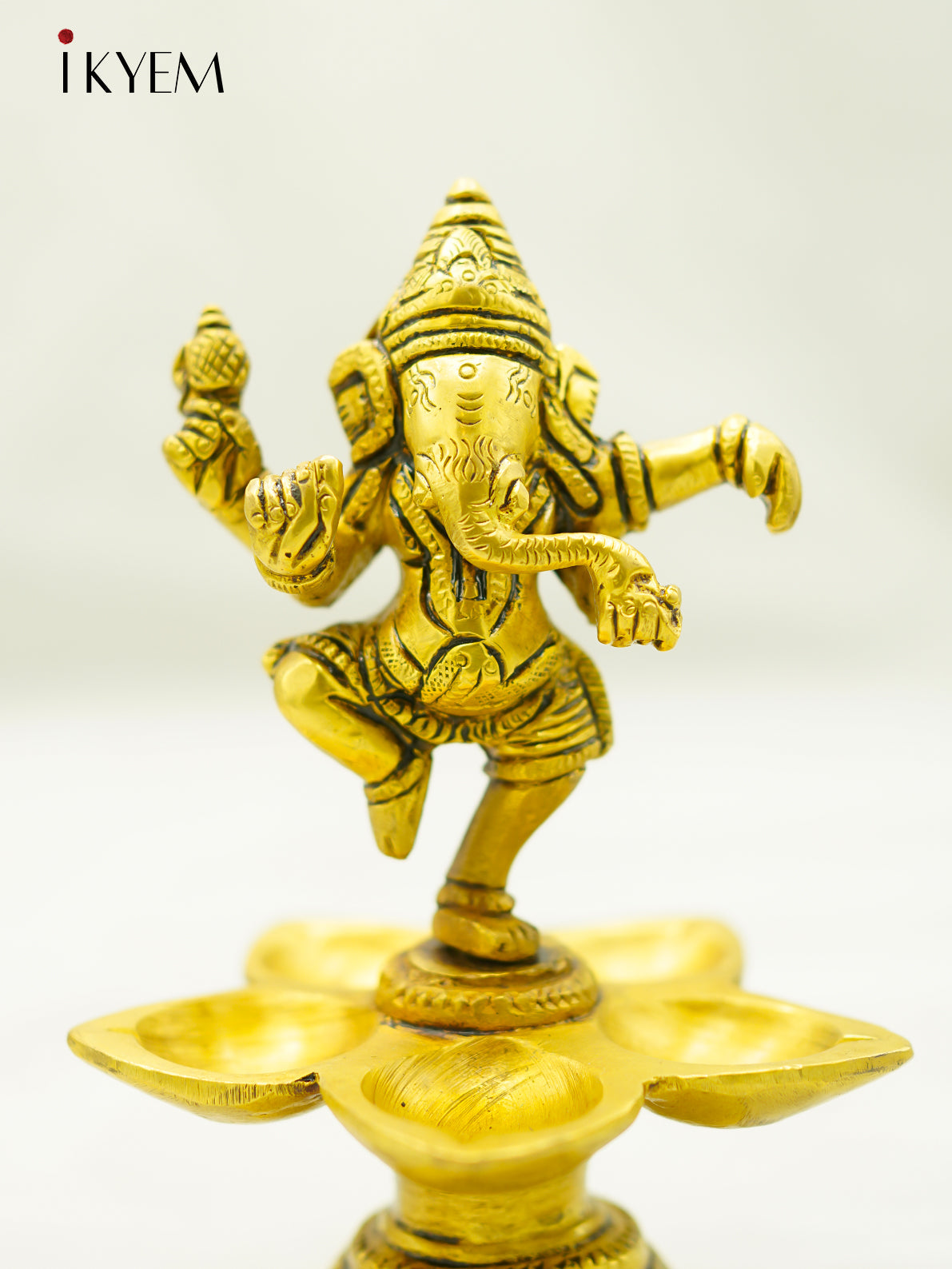 Brass Vilakku with Ganesha