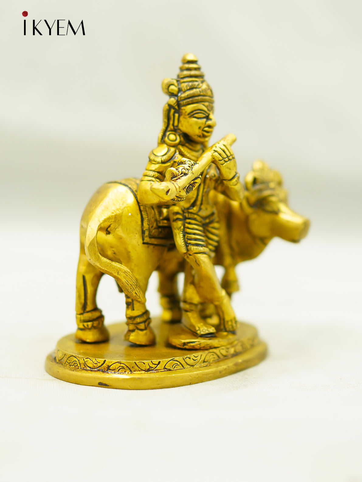 Brass Krishna Idol - 4 Inch- 4FJ14069