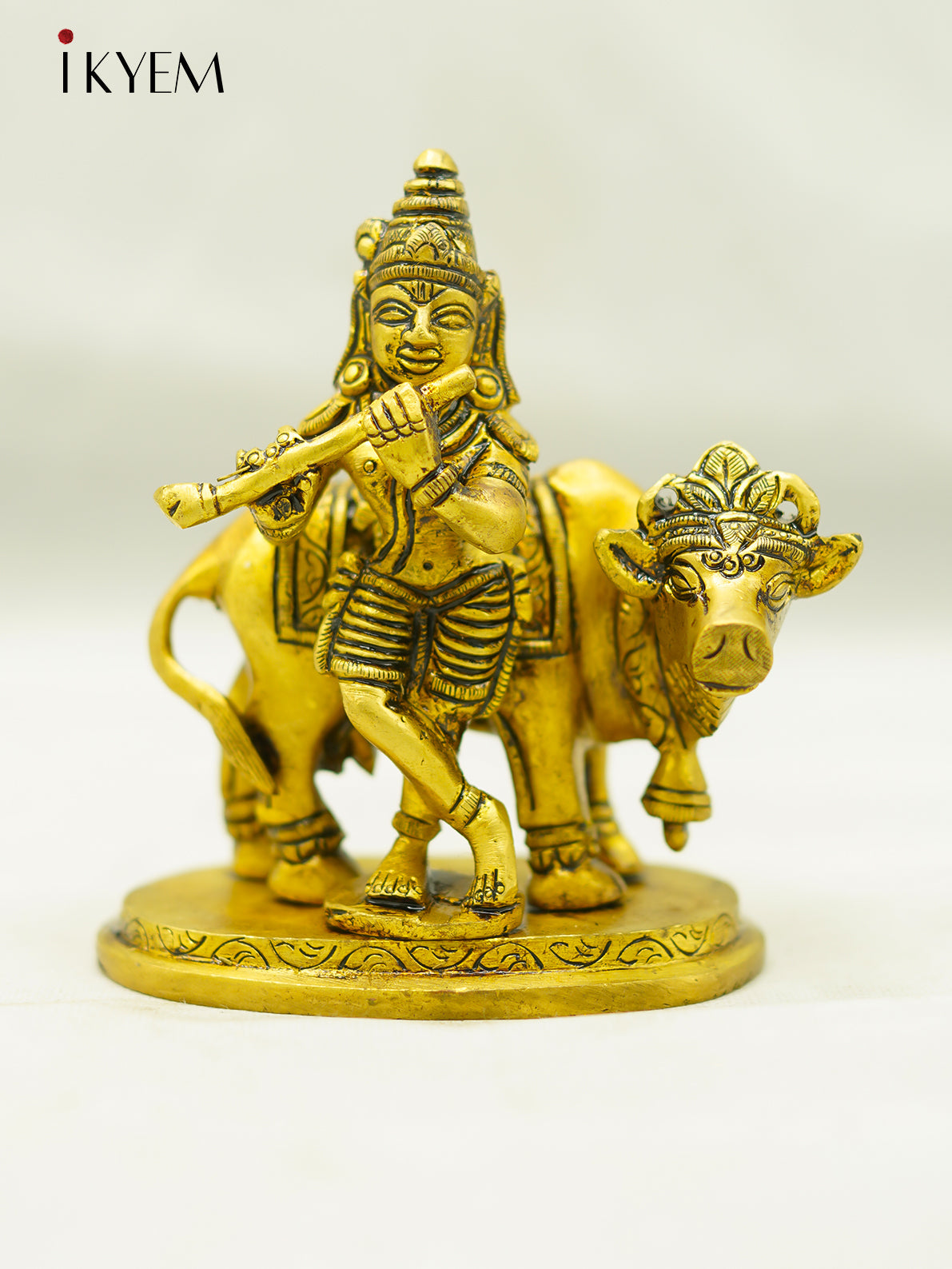 Brass Krishna Idol - 4 Inch- 4FJ14069