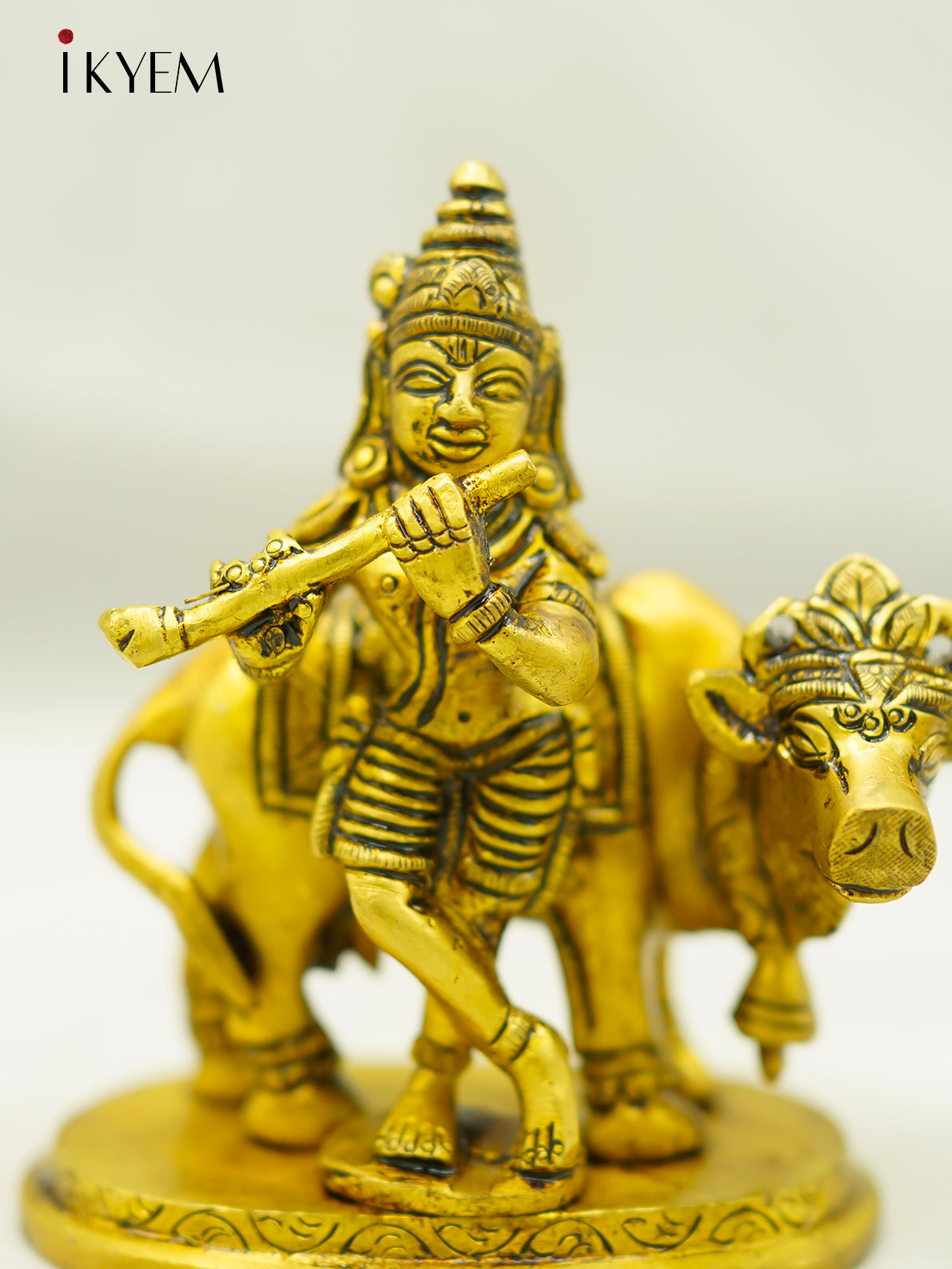 Brass Krishna Idol - 4 Inch- 4FJ14069