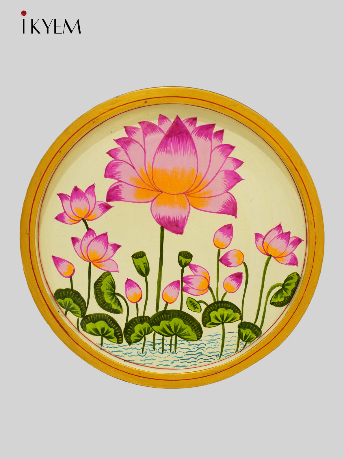 Lotus  Handpainted wooden wall hanging plates