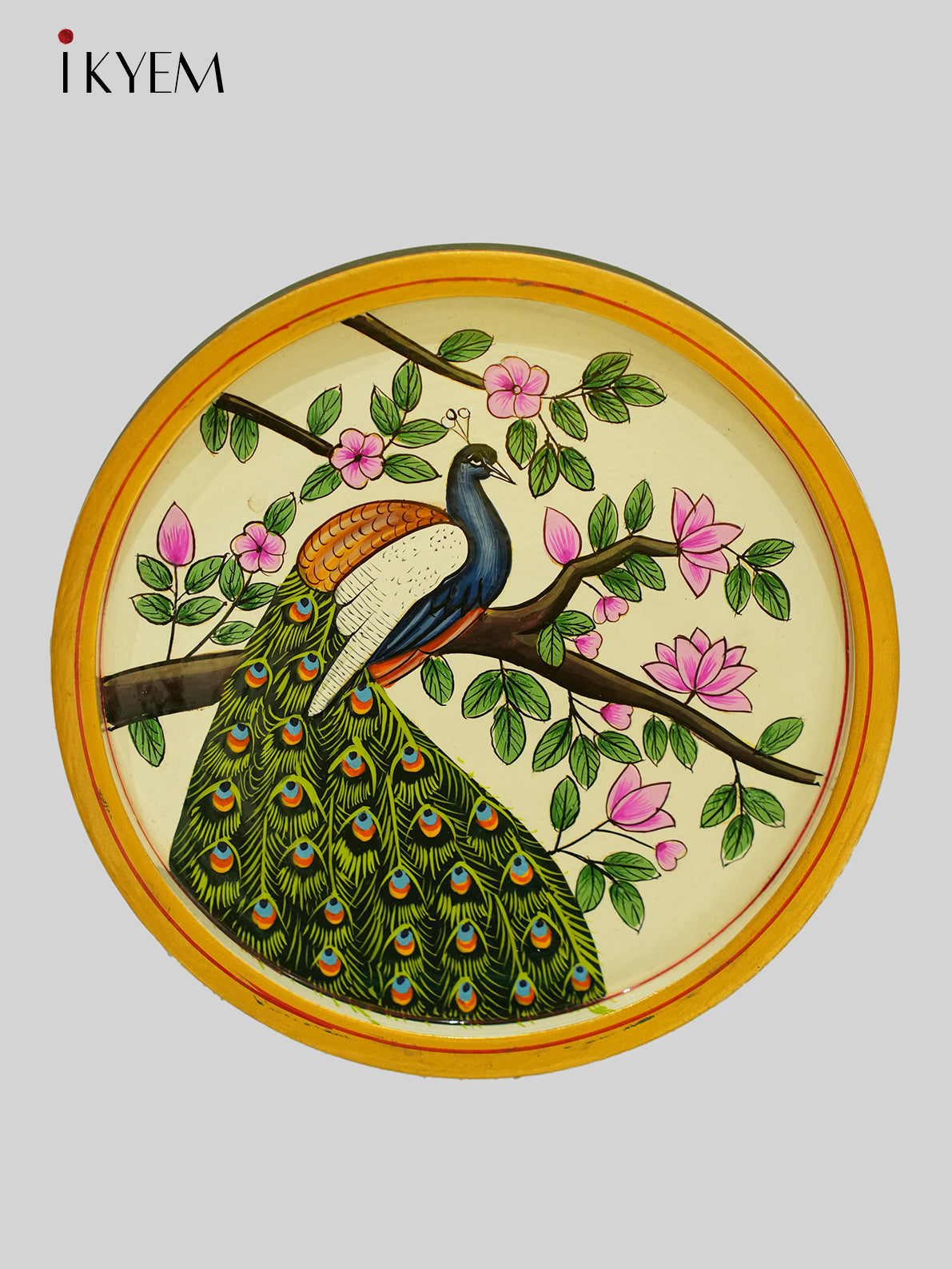 Peacock Handpainted wooden wall hanging plates