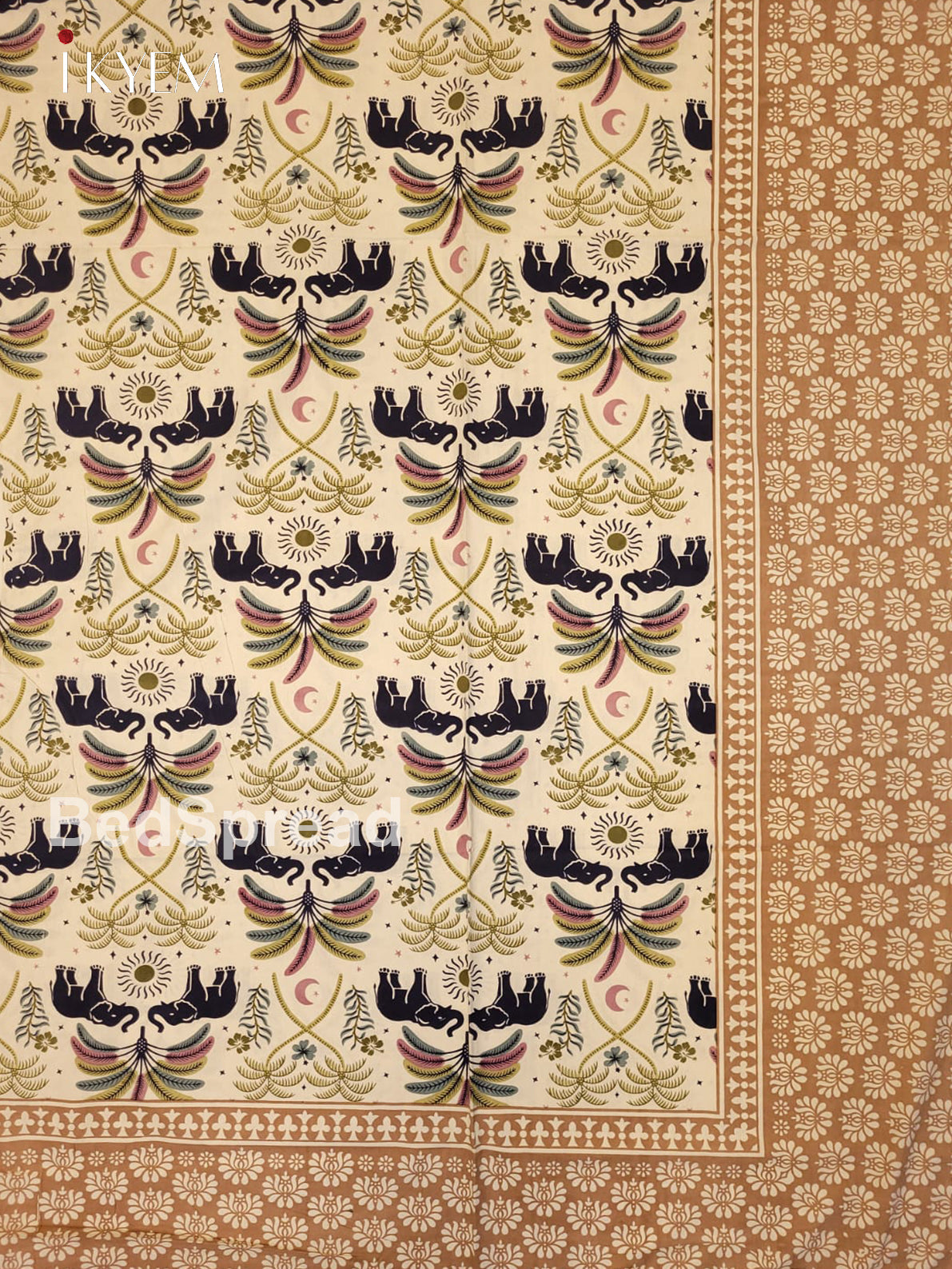 Cream & Brown  - Bed SPread