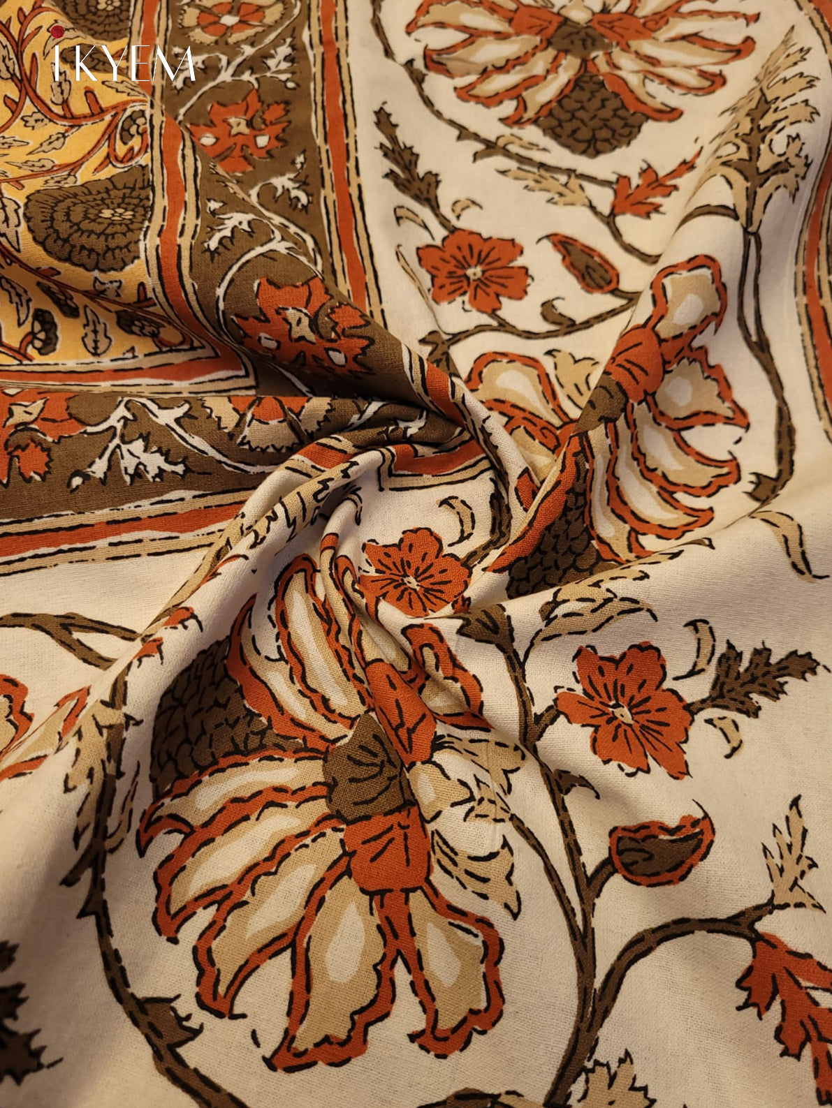 Cream & Brown - Bed Spread