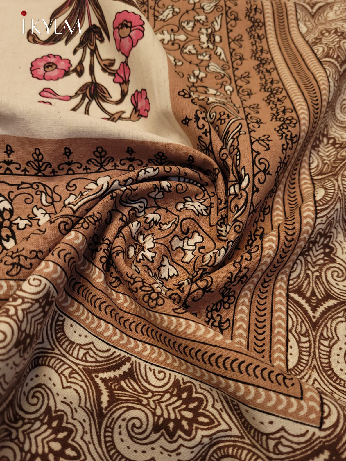 Cream & Brown- Bed Spread