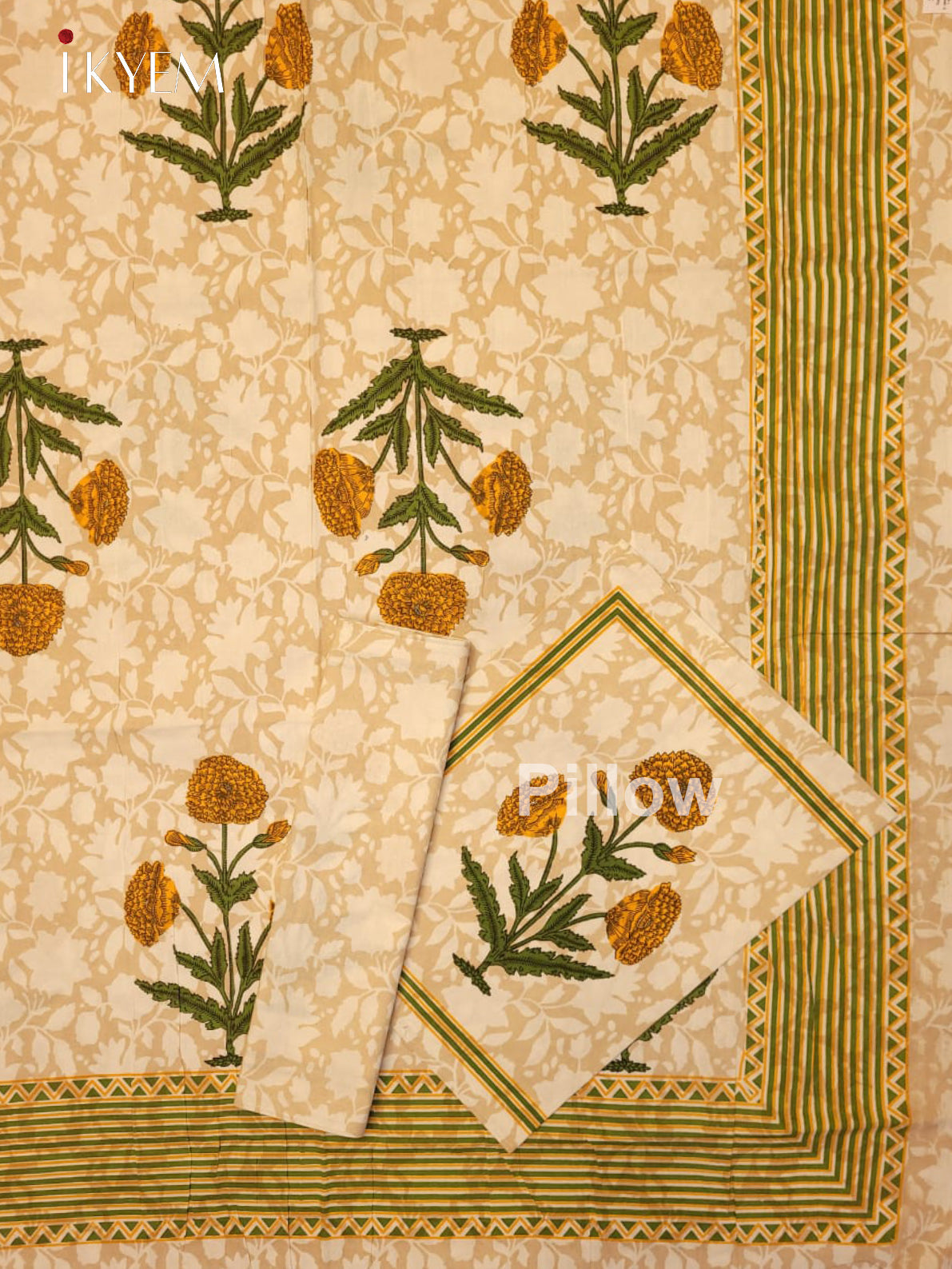 Cream & Yellow - Bed Spread