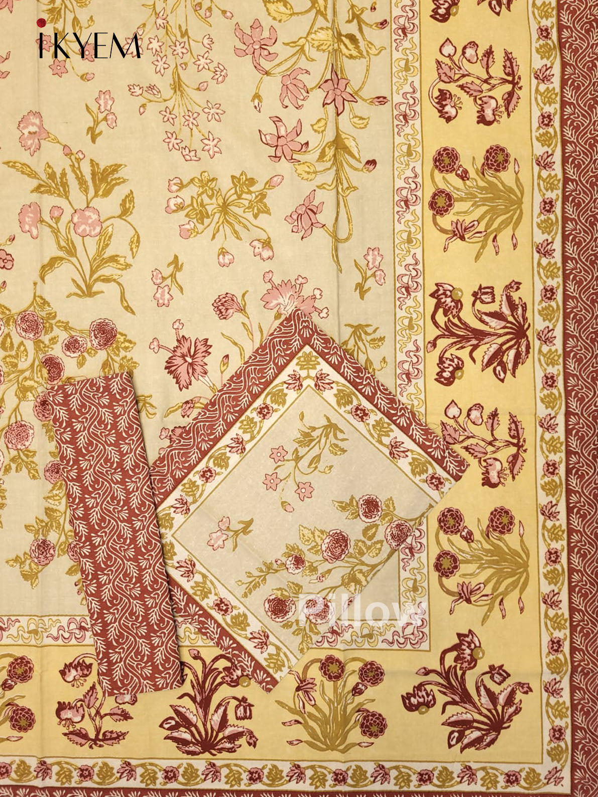 Yellow and red -Bed Spread