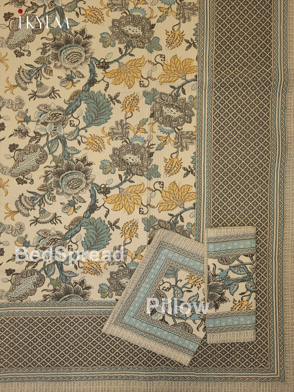 Cream & Blue - Quilt Set