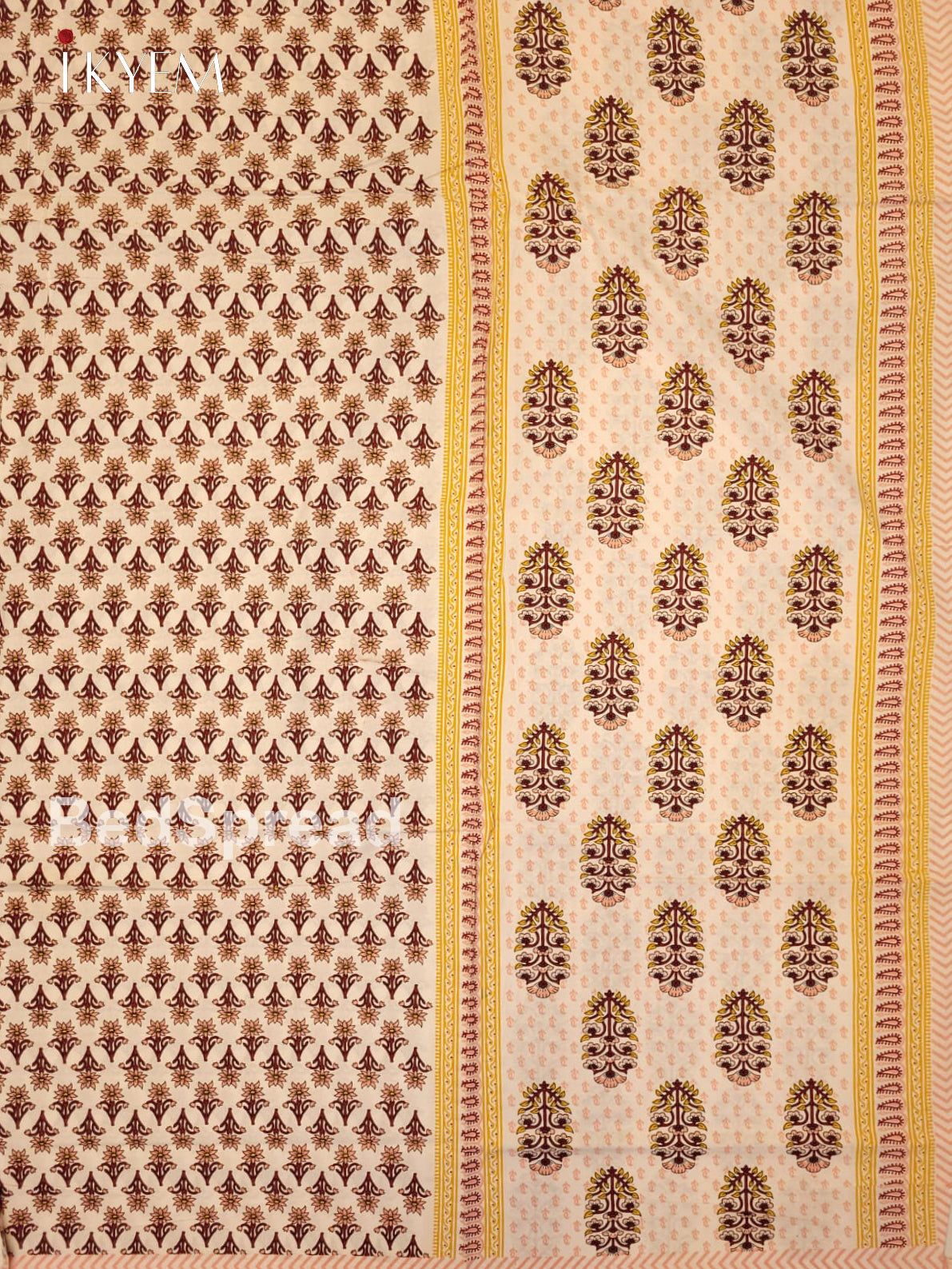 Cream & Yellow - Bed Spread