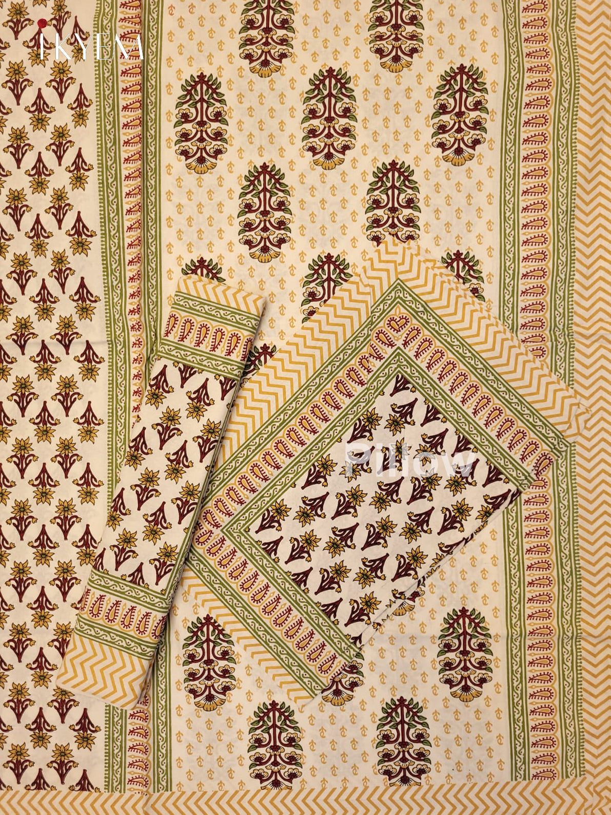 Cream & Yellow - Bed Spread