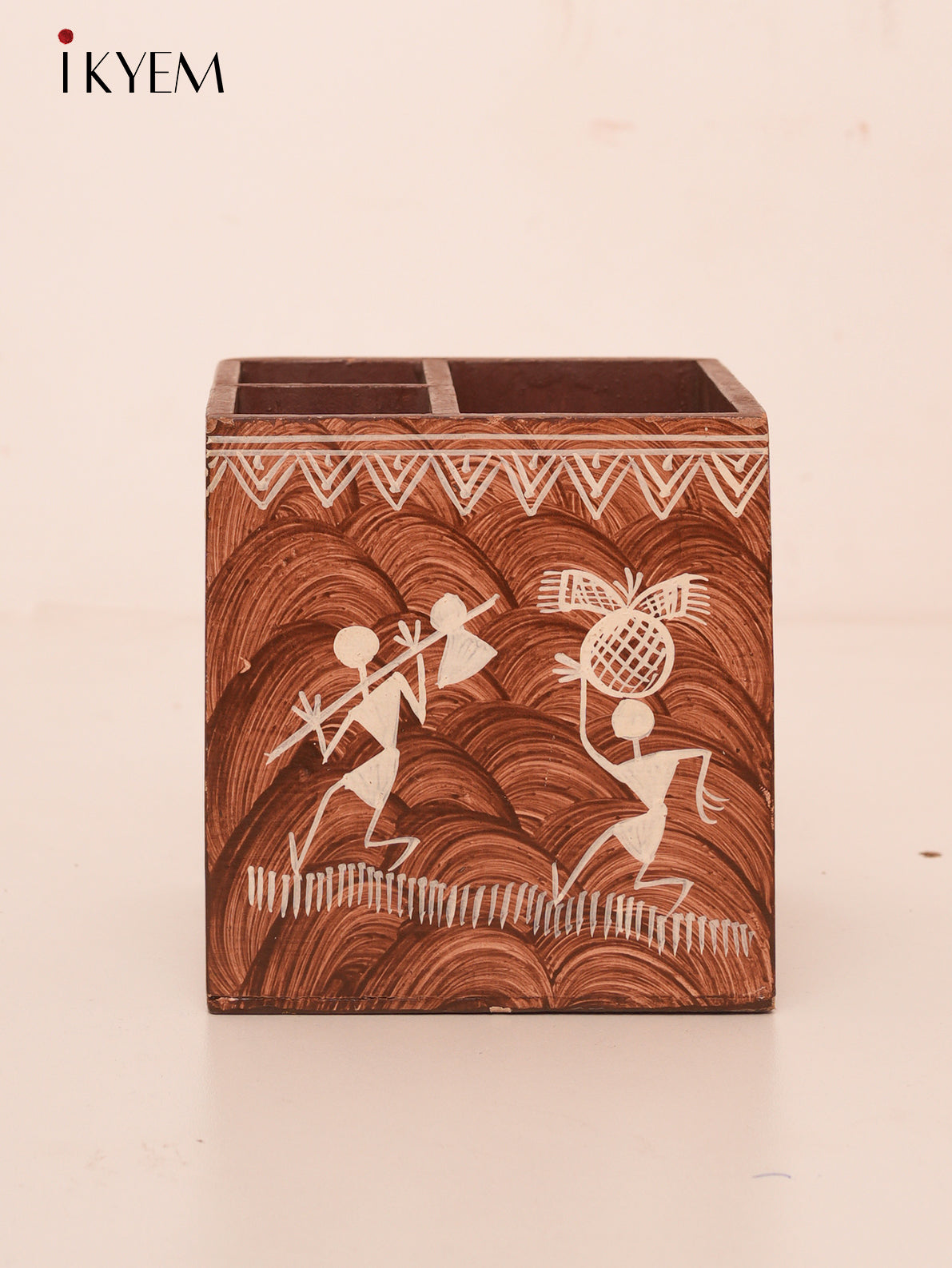 Warli Hand Painted Pen Stand