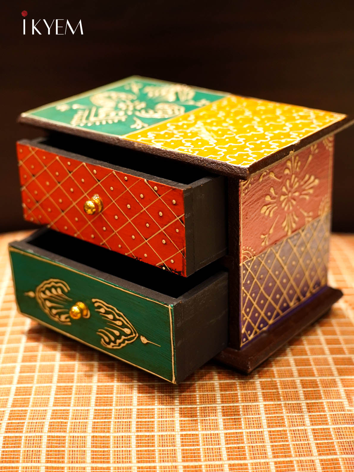 Handpainted Wooden Storage 2 Door Box