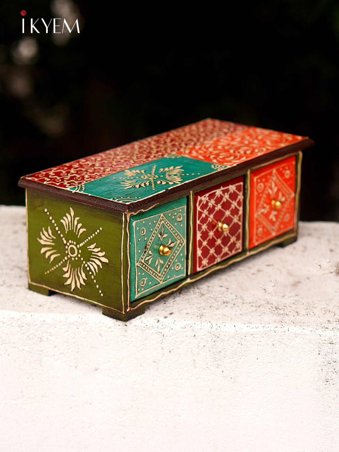 Handpainted Wooden Storage Box