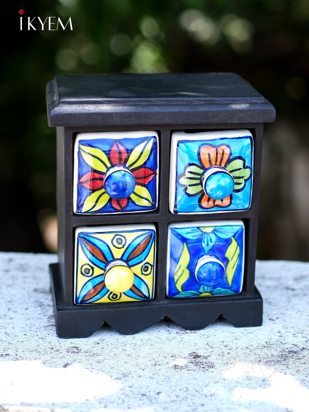 Hand- Painted Wooden Chest