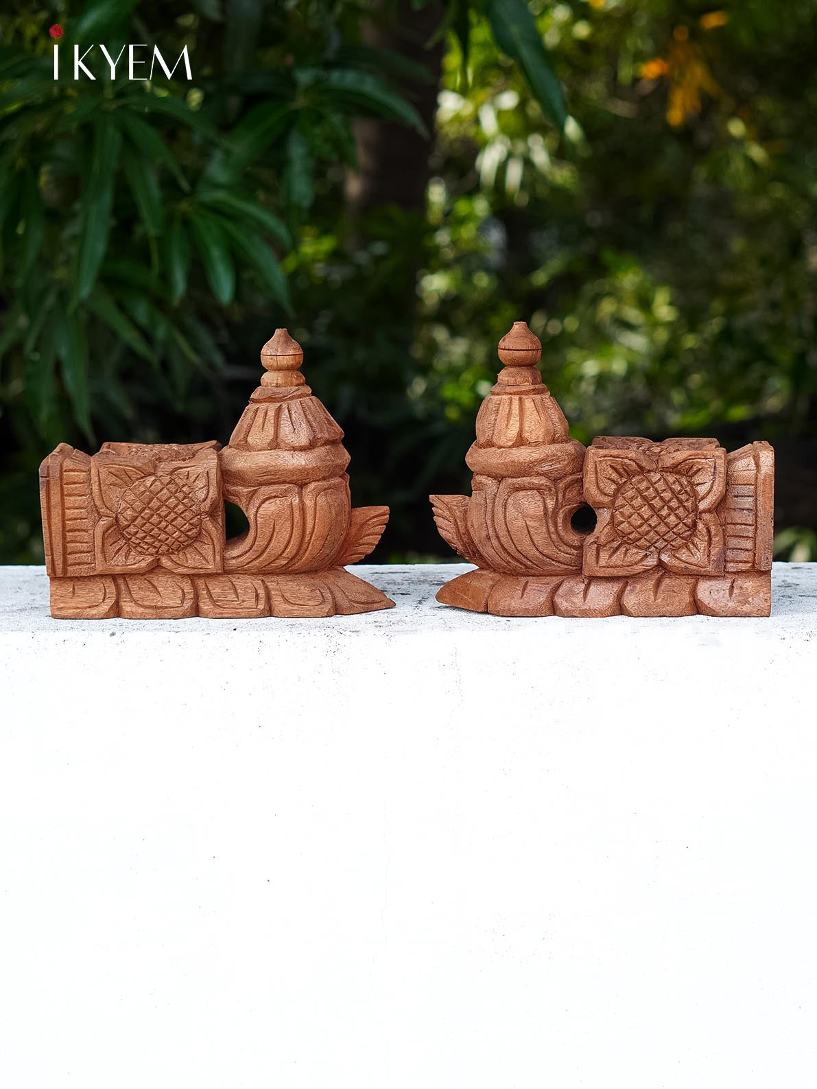 Hand Carved wooden floral bracket (pair)