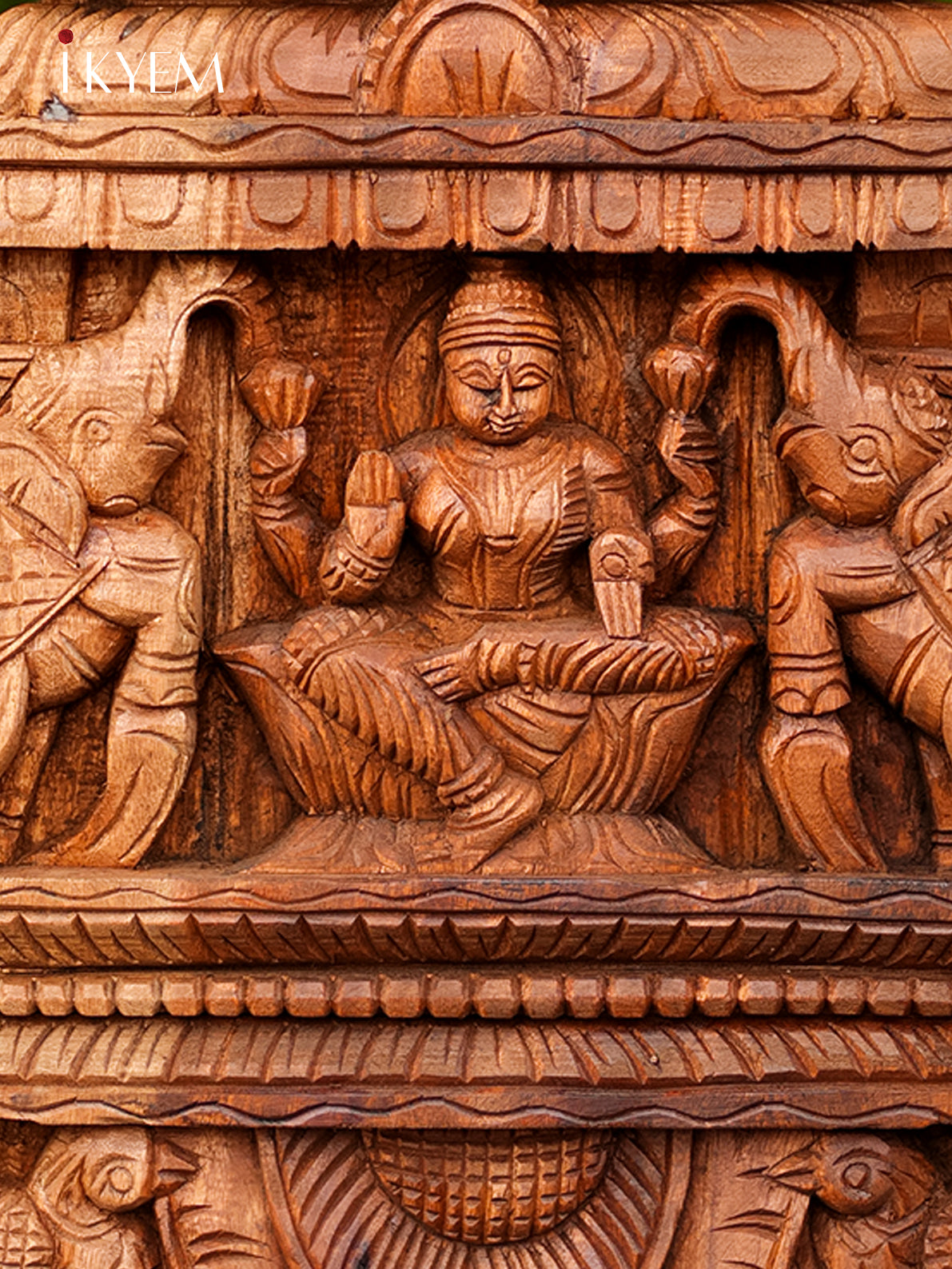 Hand Carved Lakshmi in Temple  Frame