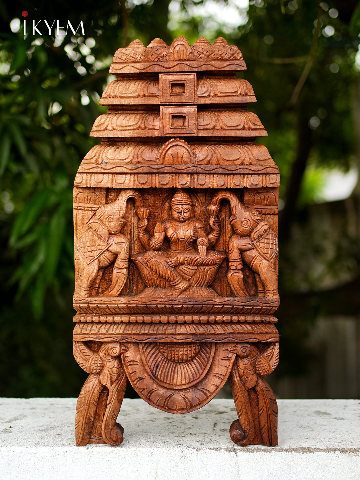 Hand Carved Lakshmi in Temple  Frame