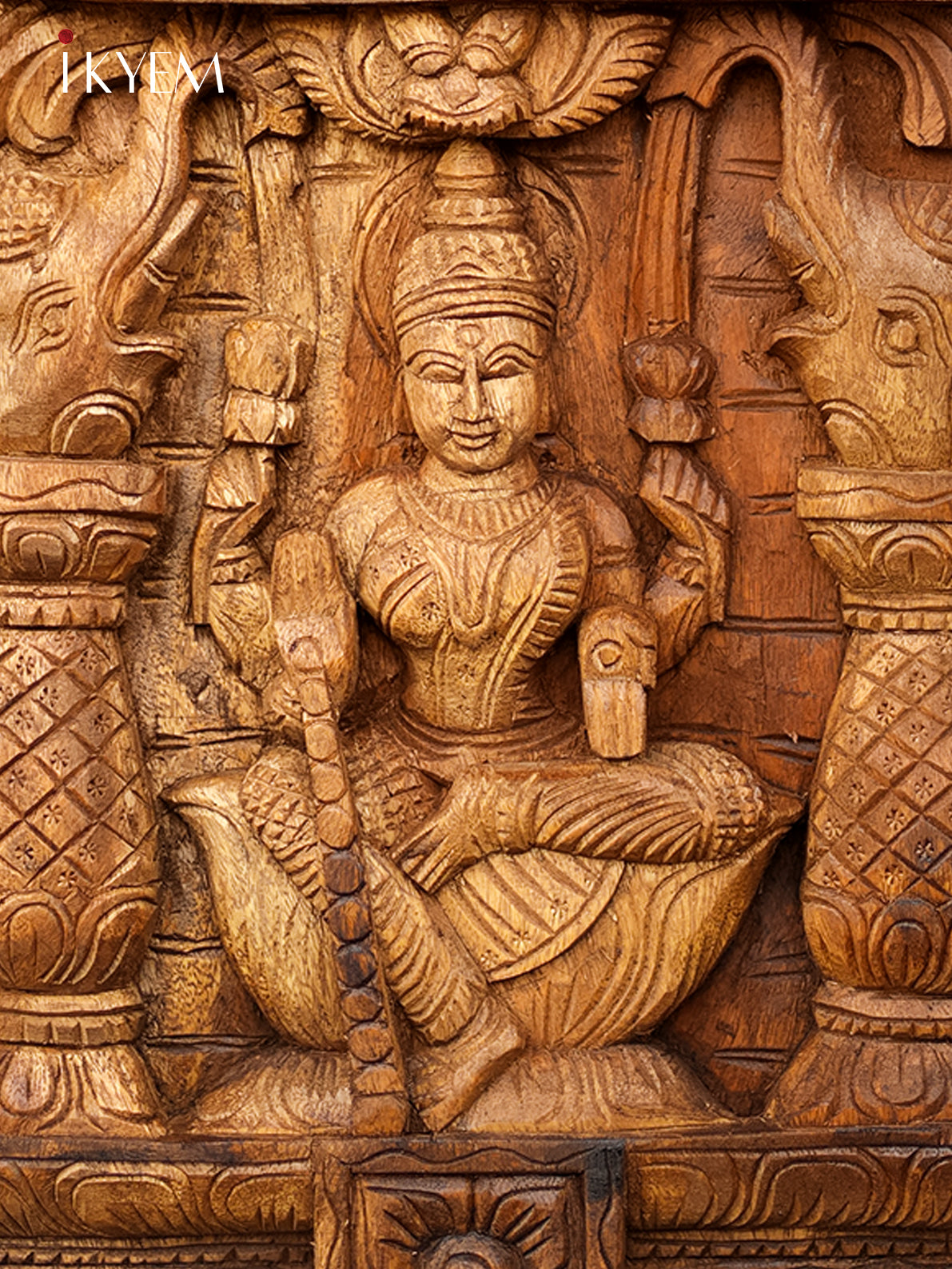 Hand Carved Lakshmi in temple Frame