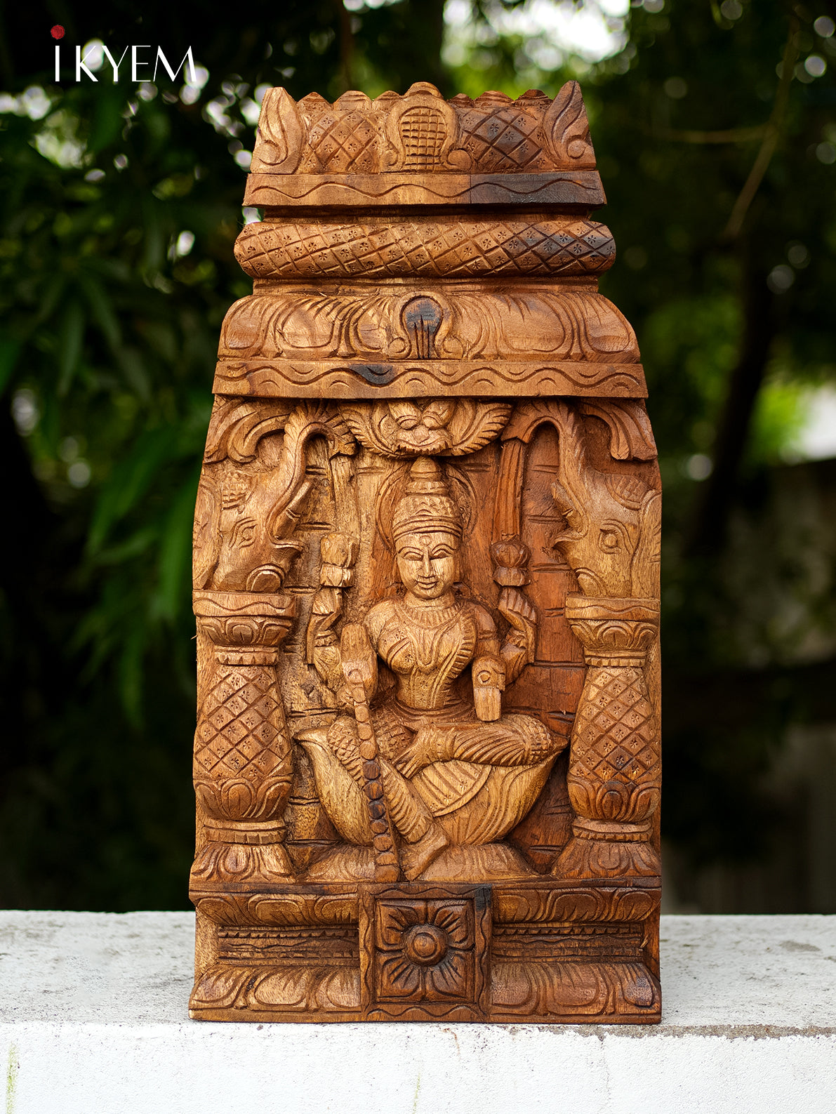 Hand Carved Lakshmi in temple Frame