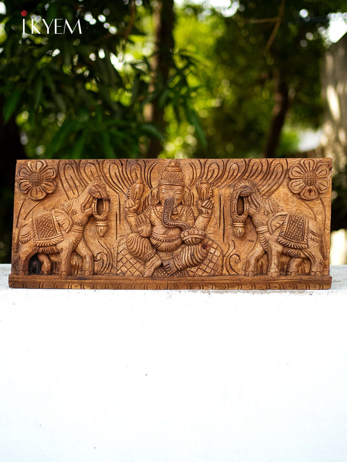 Hand Carved Ganesha with elephant