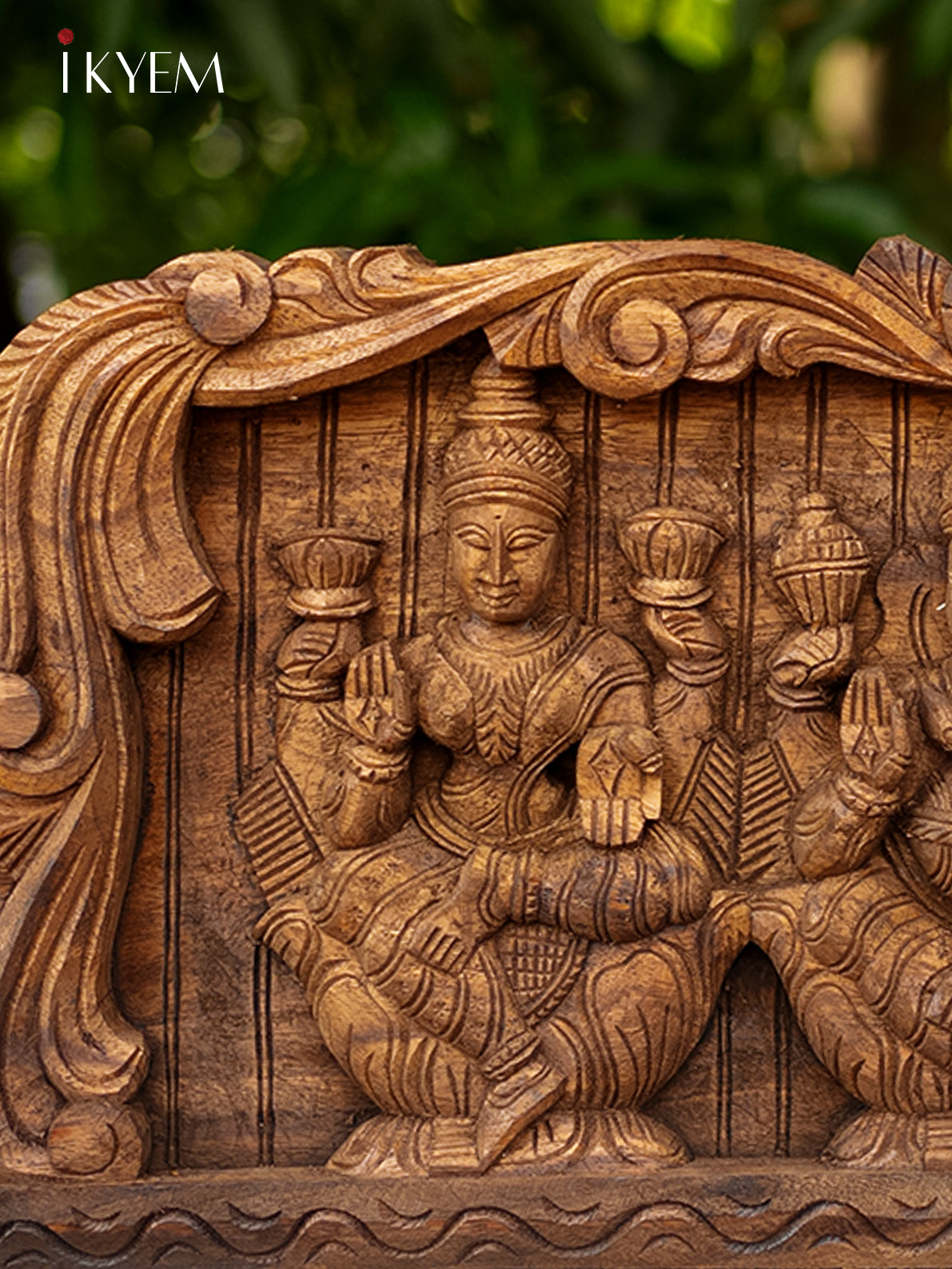 Hand Carved Wooden Ganesha , Lakshmi , Saraswathy