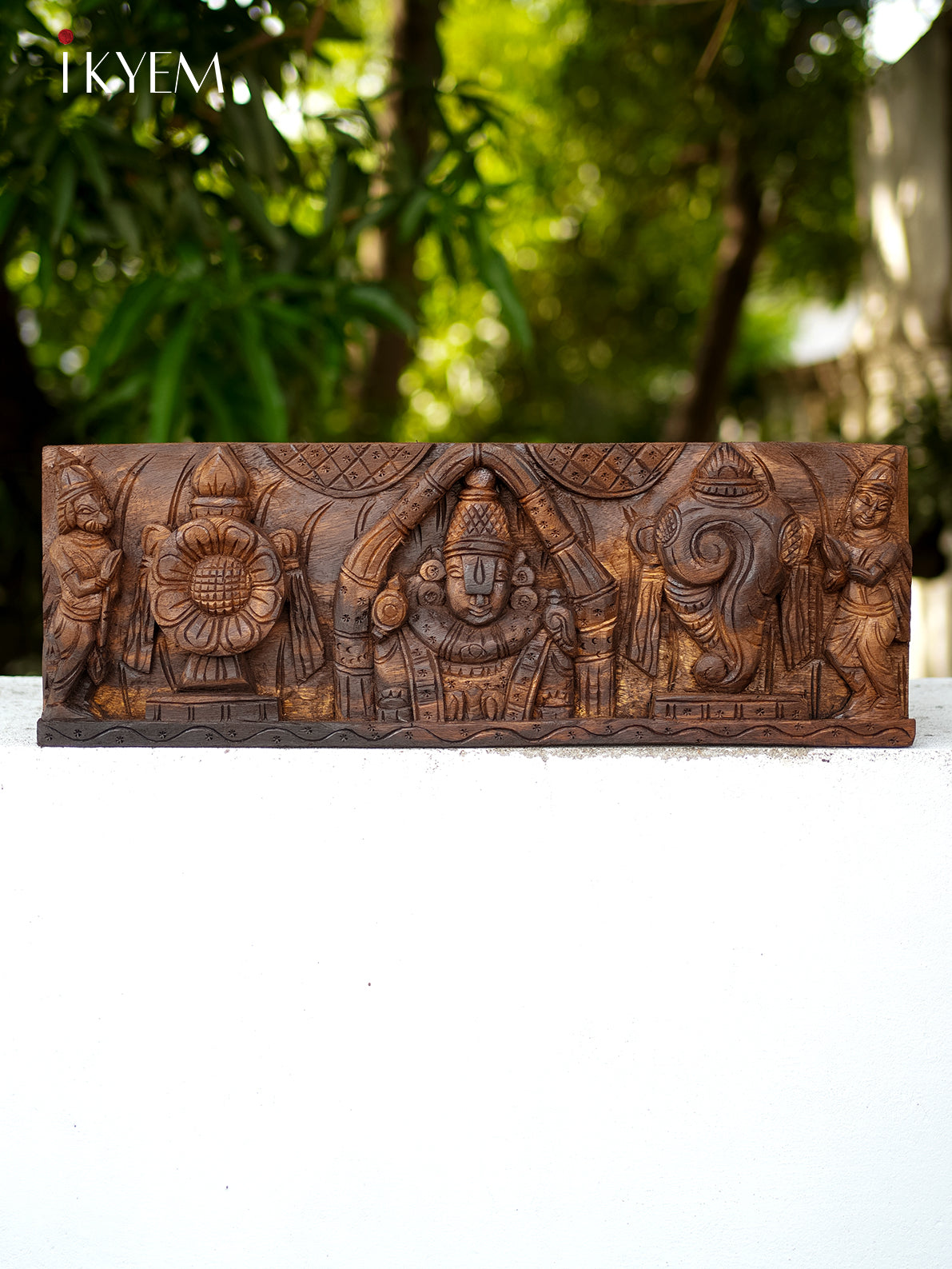 Hand Carved Balaji Sangu Chakram Panel