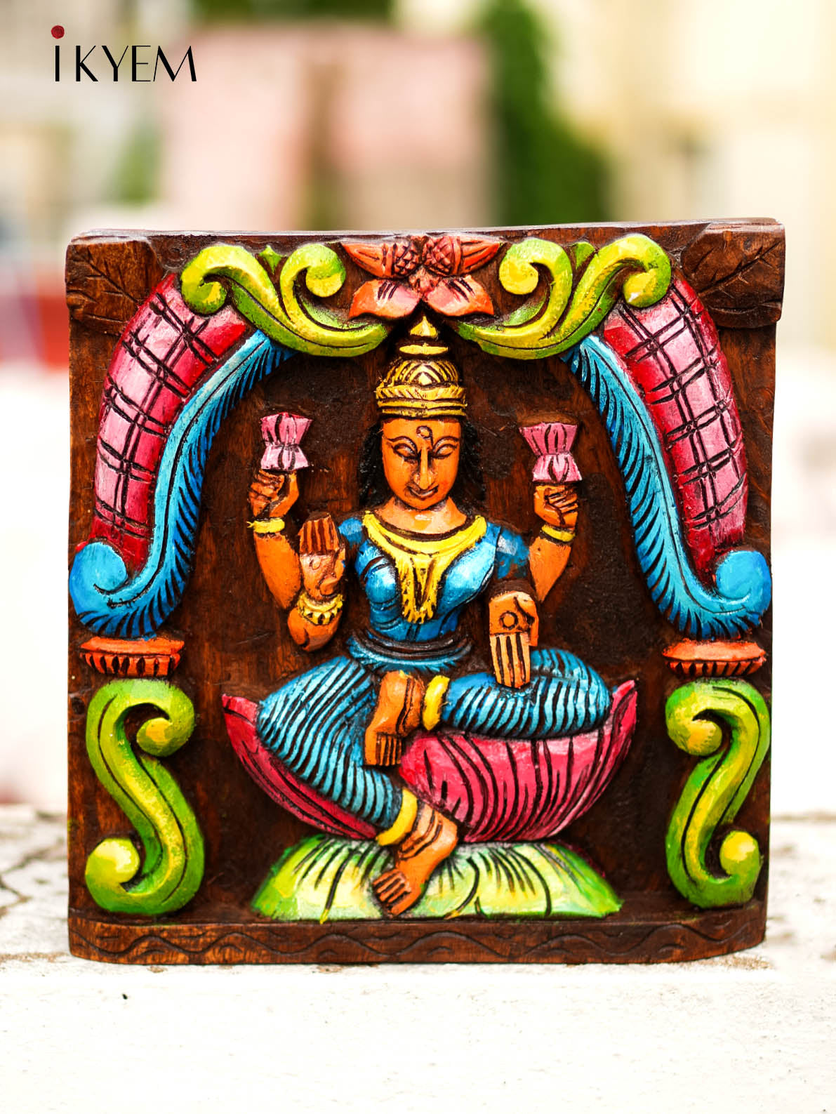 HandPainted Wooden Lakshmi Panel