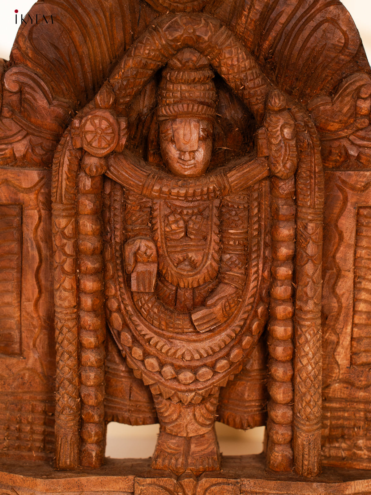 Wooden Hand Carved Tirupathi Balaji - 4GJ09041