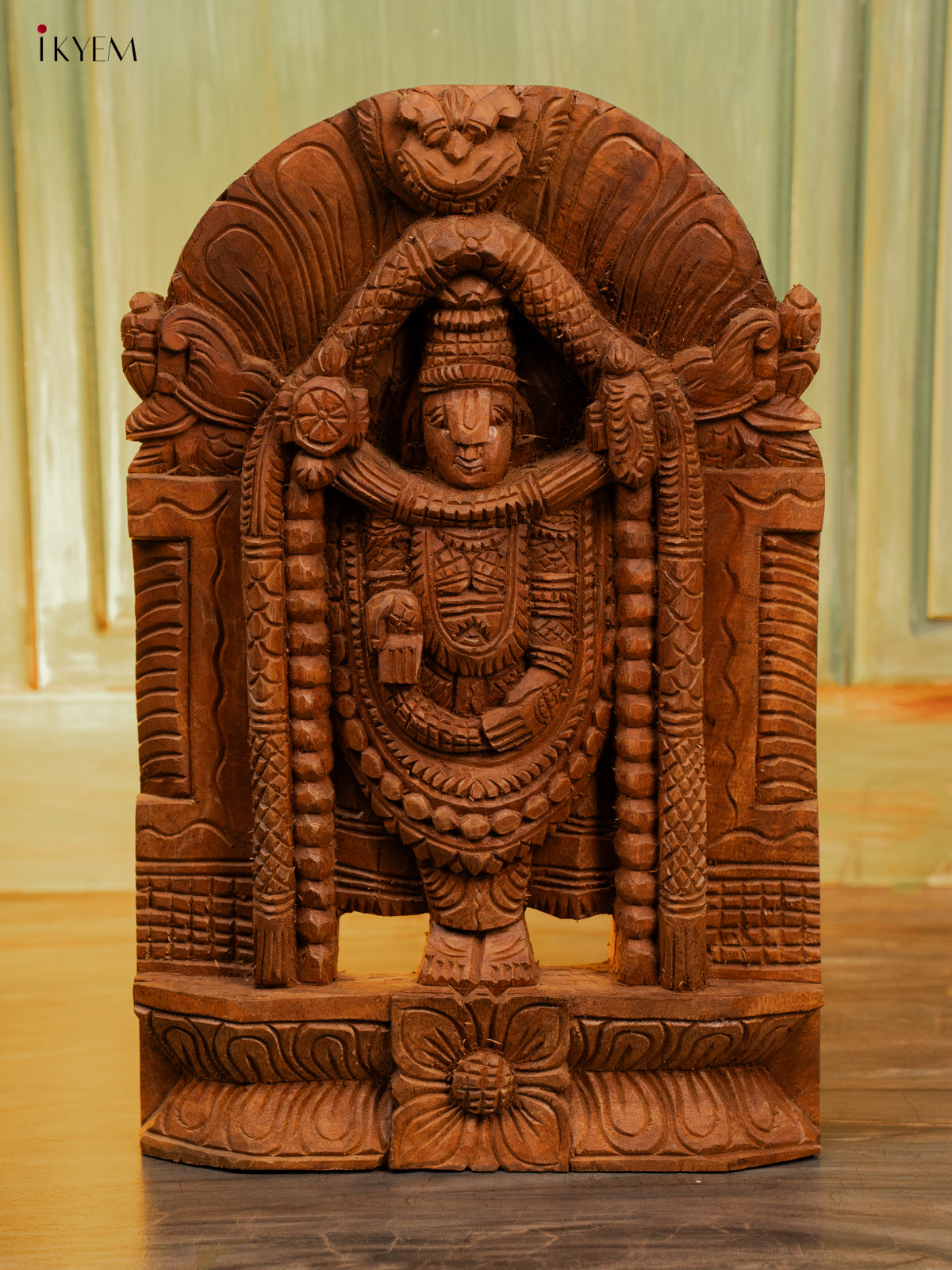 Wooden Hand Carved Tirupathi Balaji - 4GJ09041