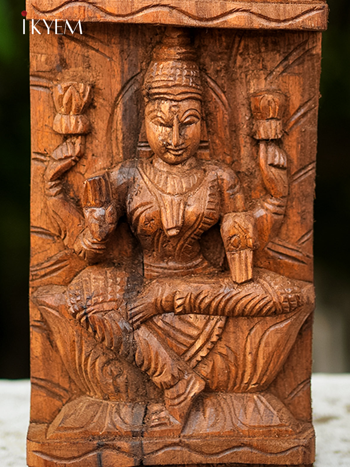 Hand Carved Lakshmi in temple frame