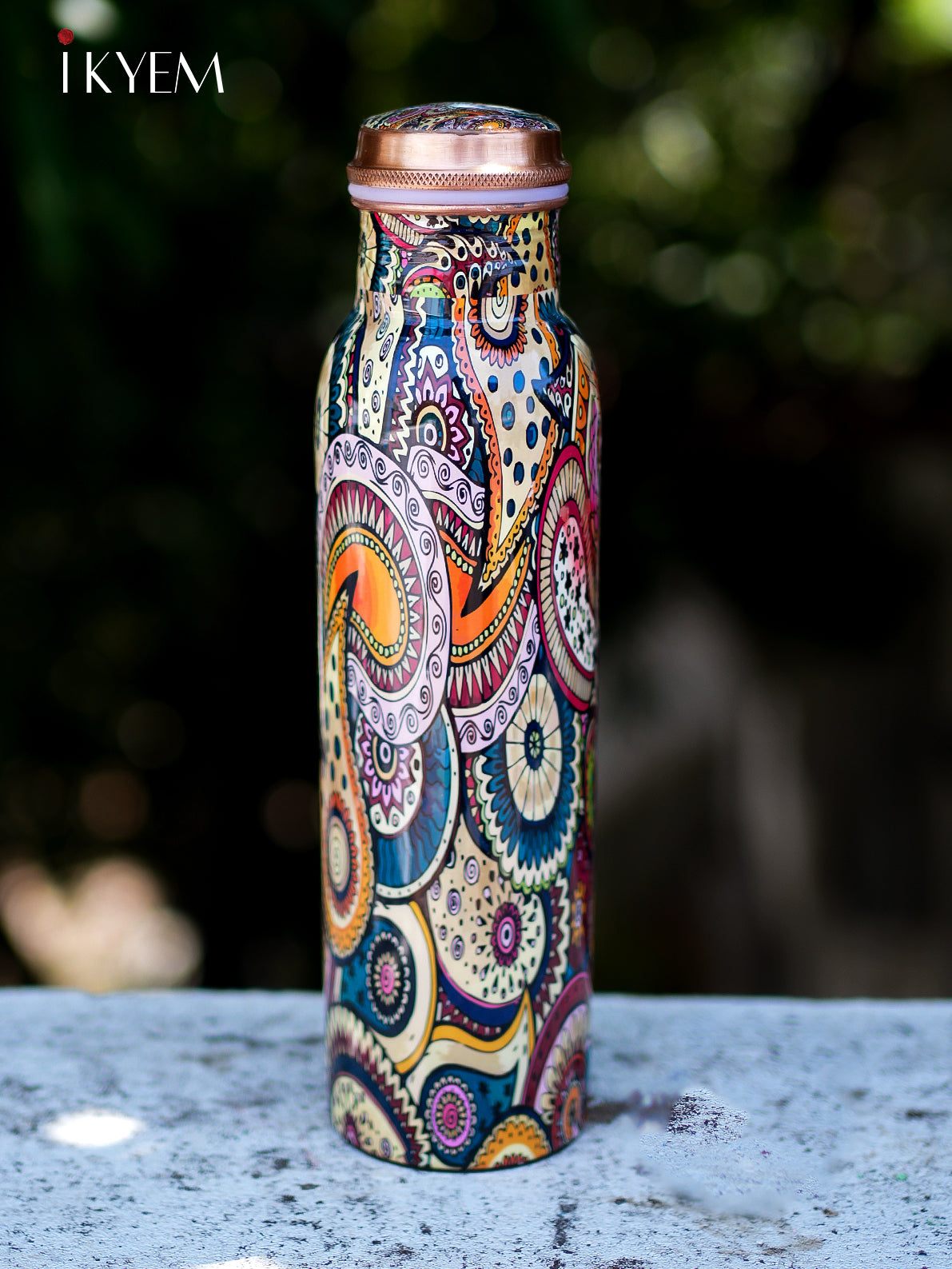 Hand Painted Copper Bottle