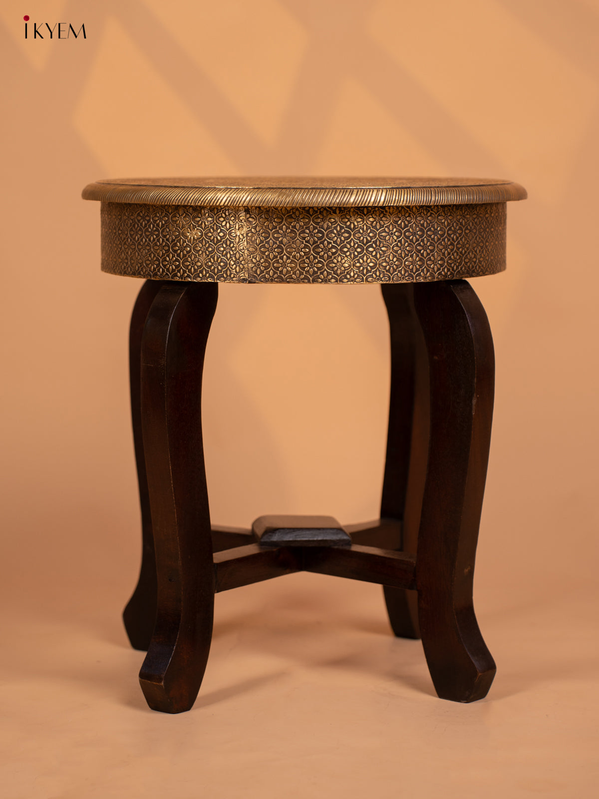 Brass Wood Stool with Drawer - 4GJ11015