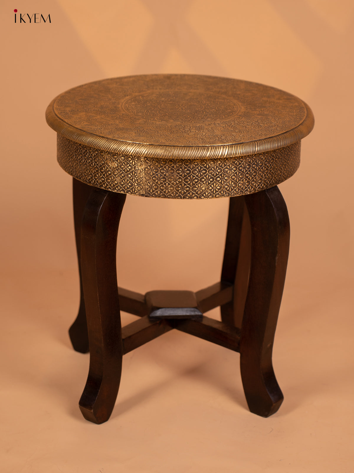 Brass Wood Stool with Drawer - 4GJ11015