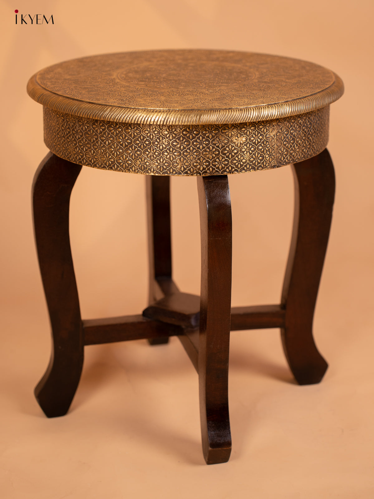 Brass Wood Stool with Drawer - 4GJ11015