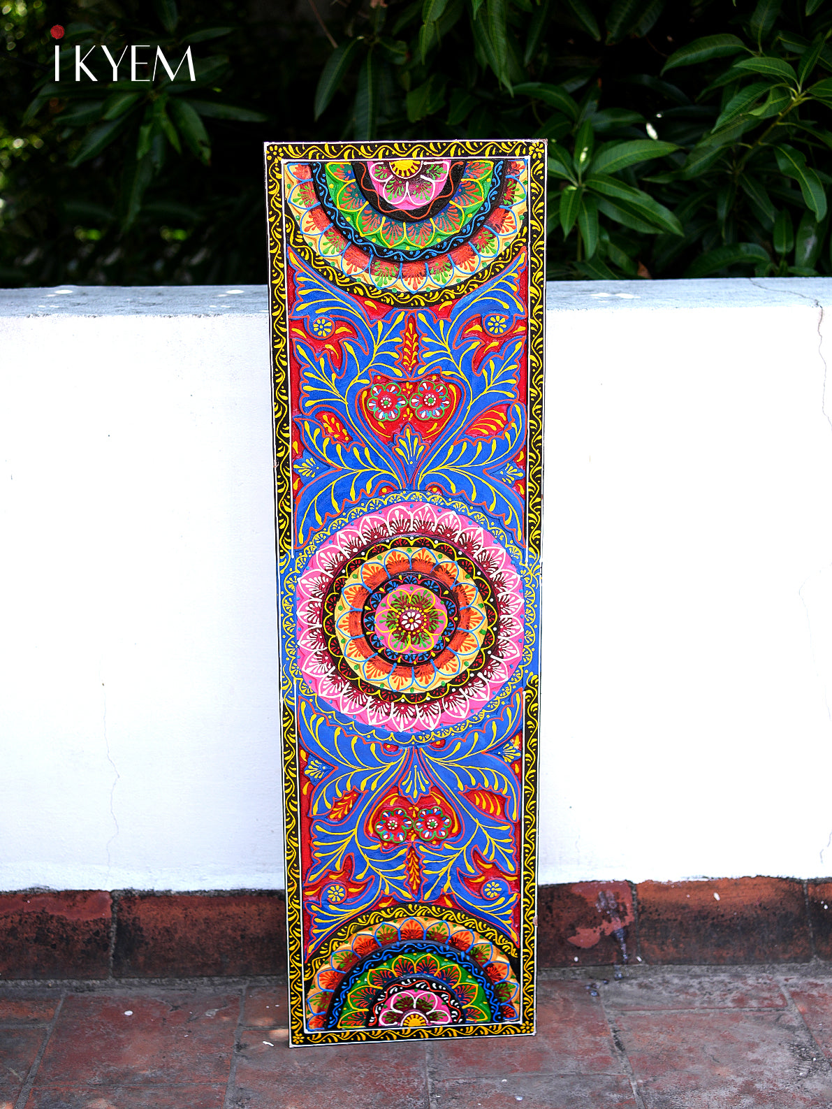 Hand-painted Carved Wood Panel