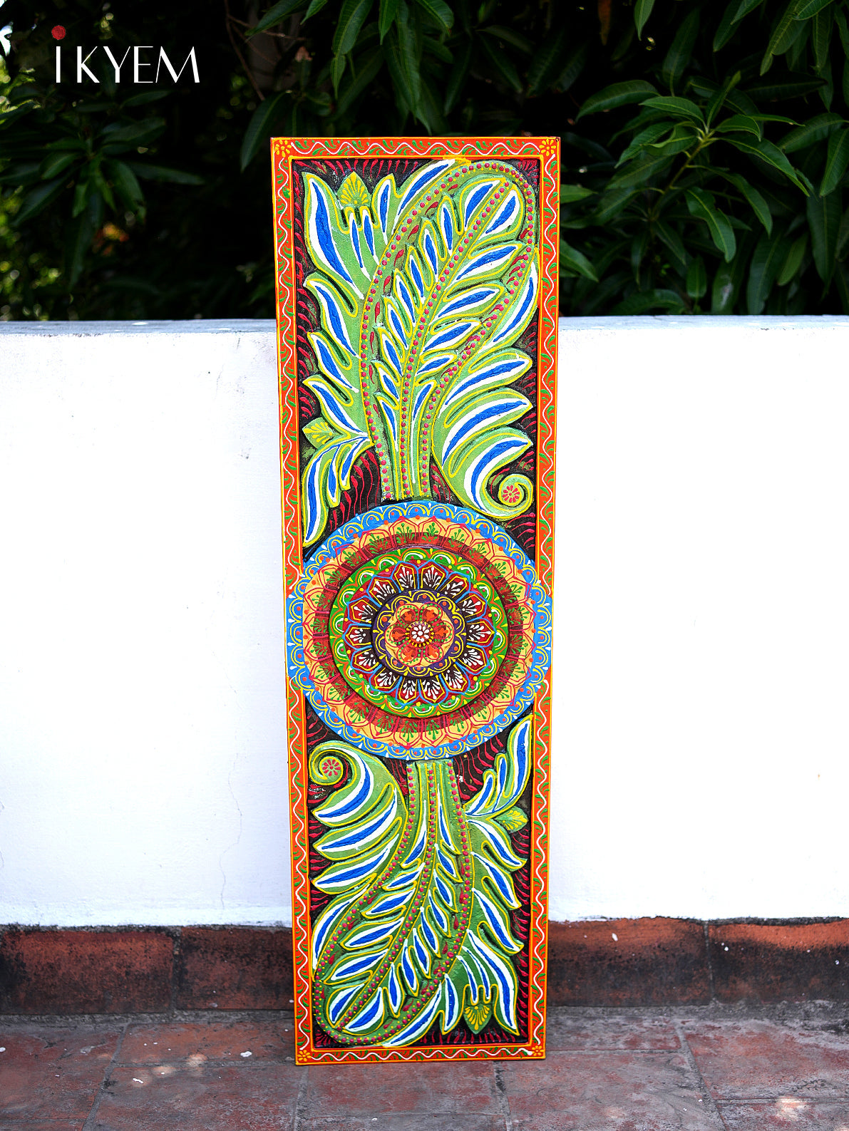 Hand-painted Carved Wood Panel