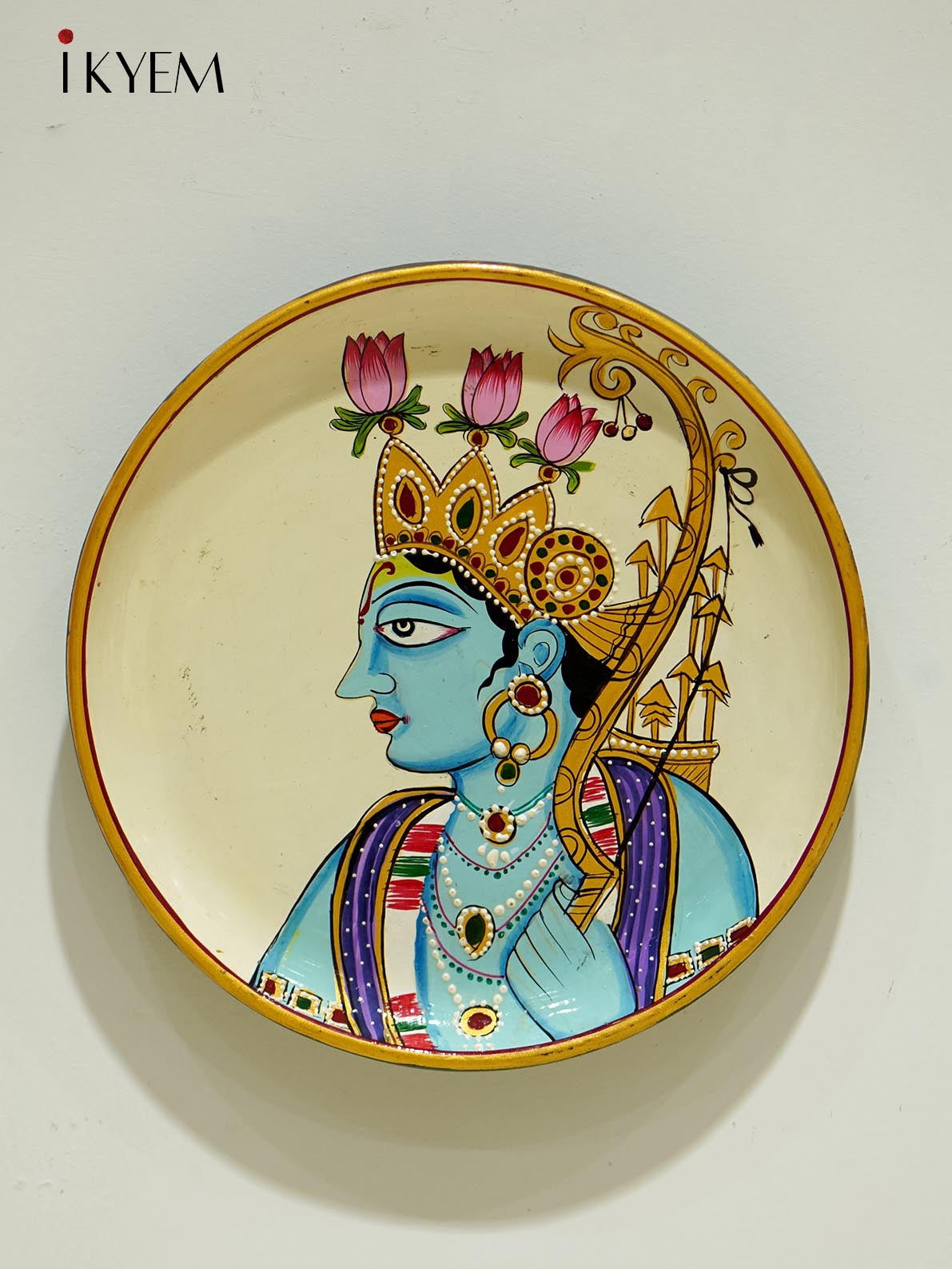 Handpainted wooden plate