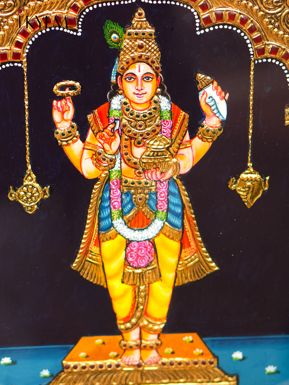 Lord Vishnu Tanjore Painting 14 * 12 inches