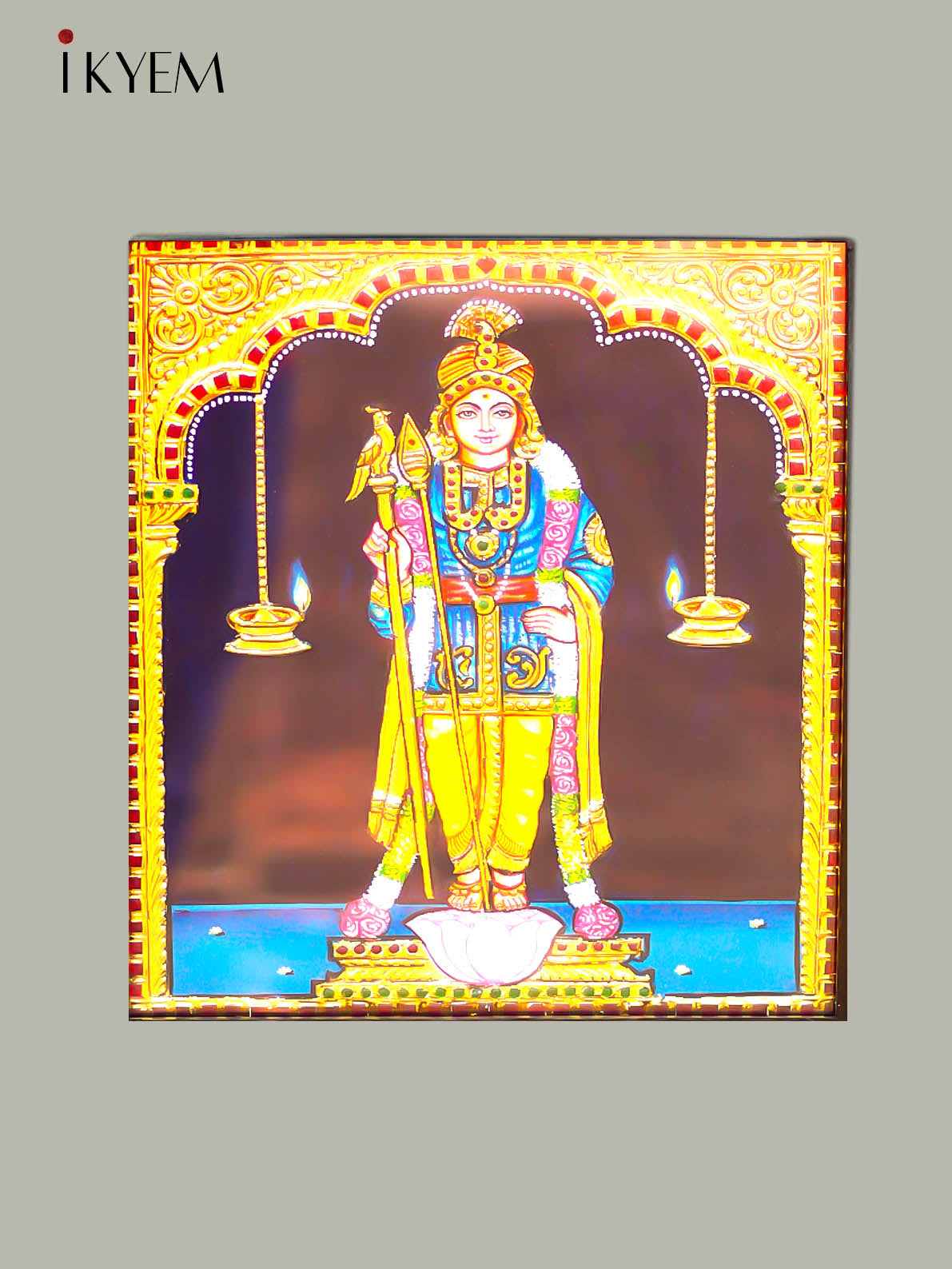 Lord Murugan - Tanjore Painting 15 * 13 inches