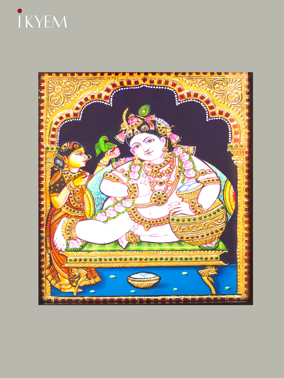 Krishna - Tanjore Painting 15*13 inches