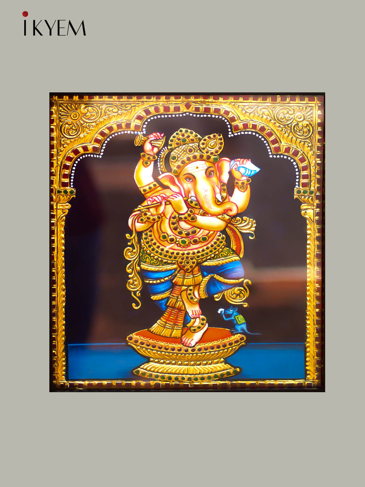 Flute Ganesha - Tanjore Painting 15*13 inches