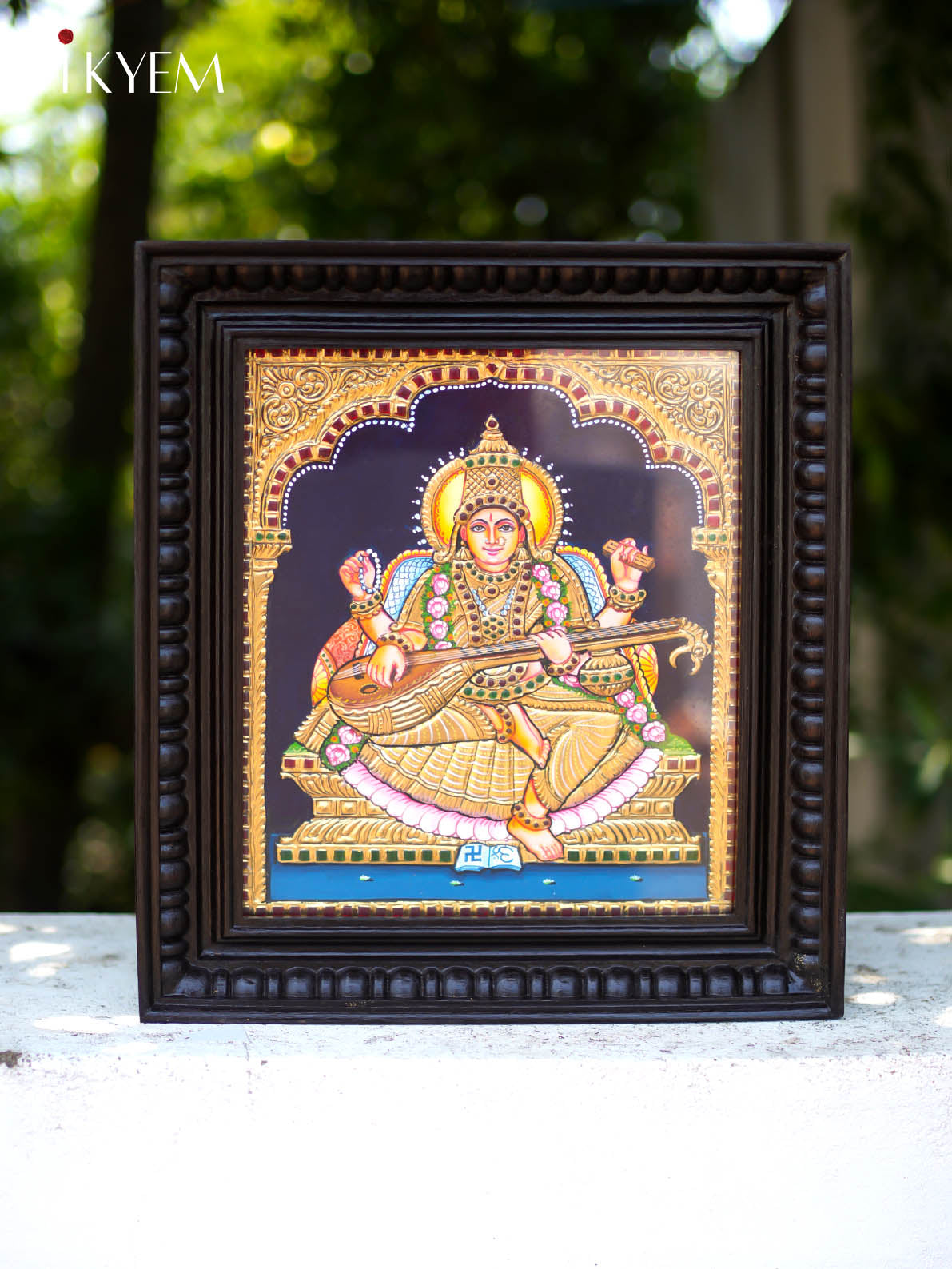 Goddess Saraswathy - Tanjore Painting 15 * 13 inches