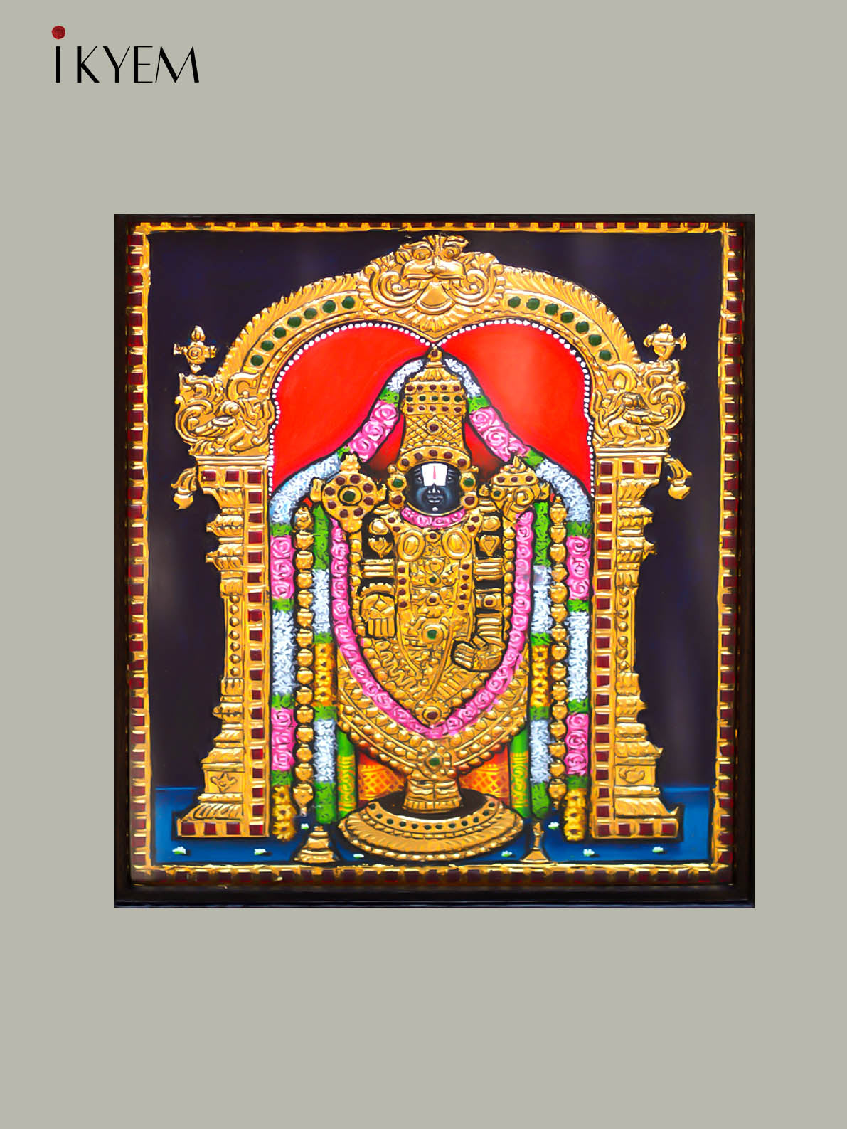 Lord Balaji - Tanjore Painting 15* 13 inches