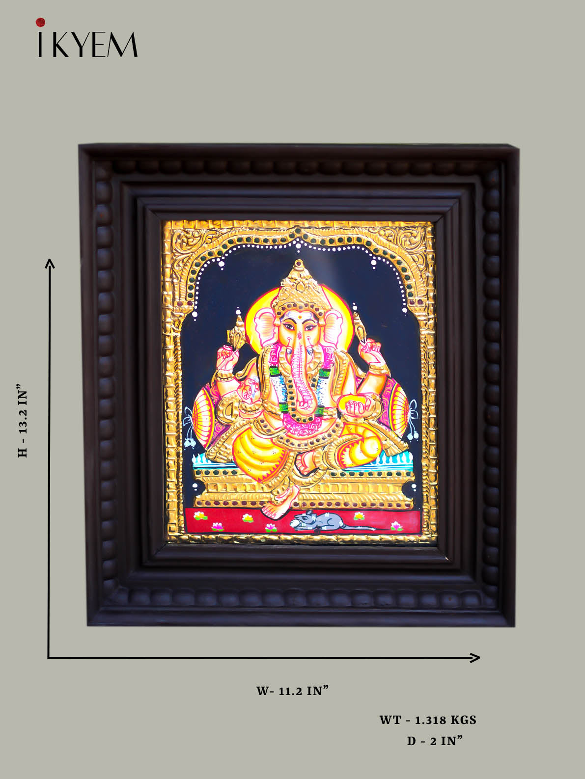 Ganesha - Tanjore Painting 13*11 inches