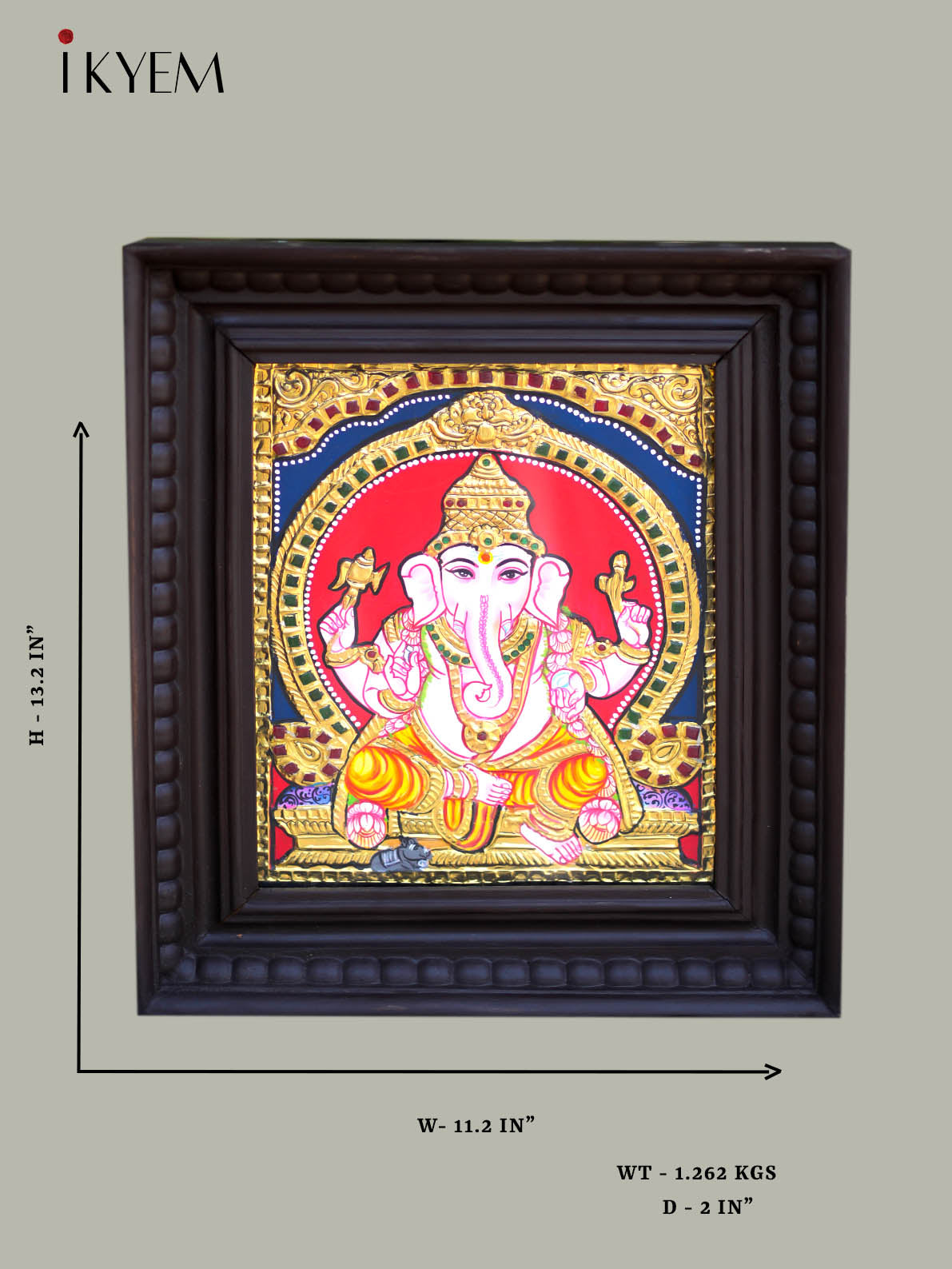 Ganesha Tanjore Painting 13 * 11 inches