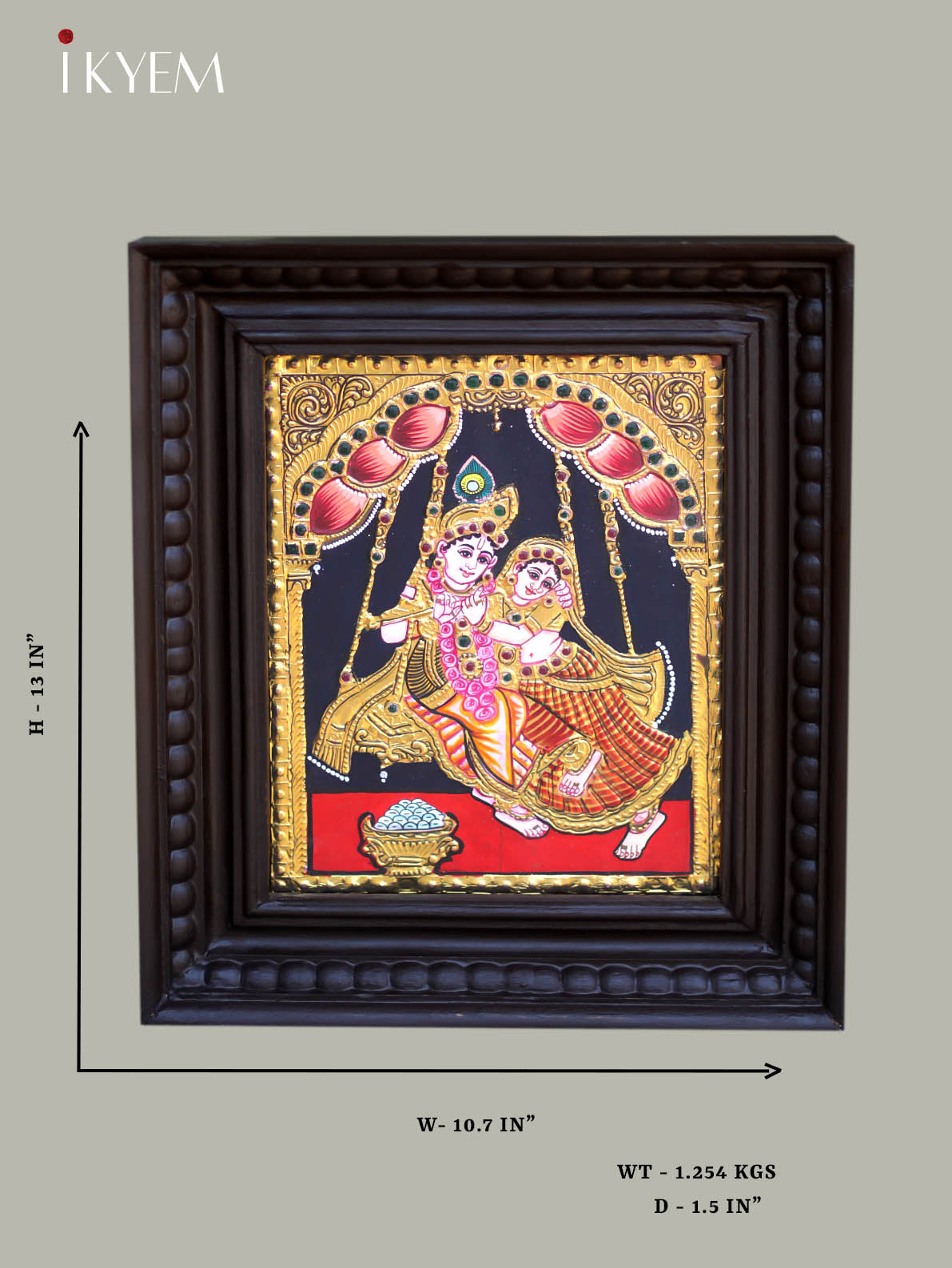 Radha Krishna - Tanjore Painting 13*11 inches