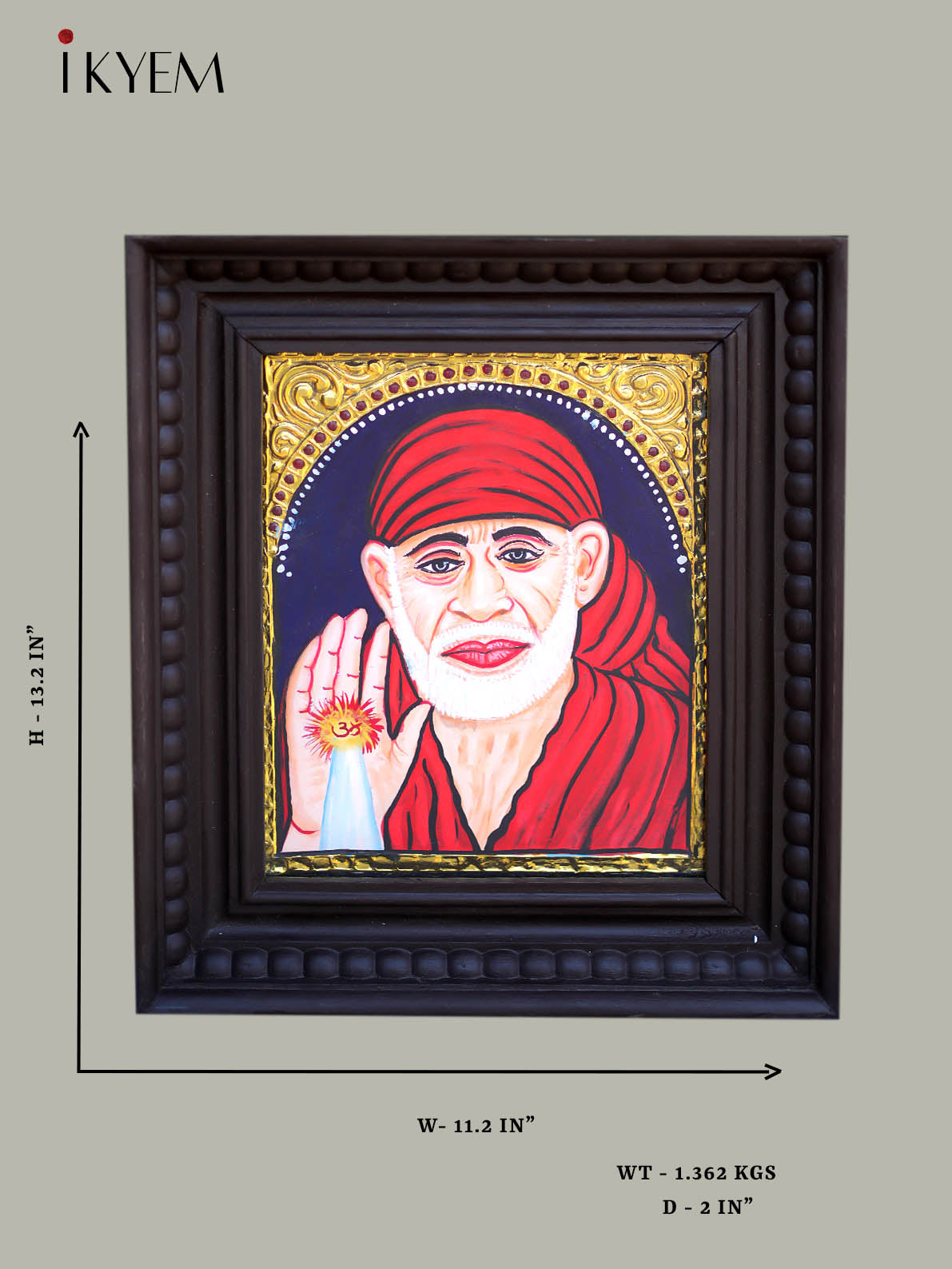 Sai Baba Tanjore Painting 13 * 11 inches